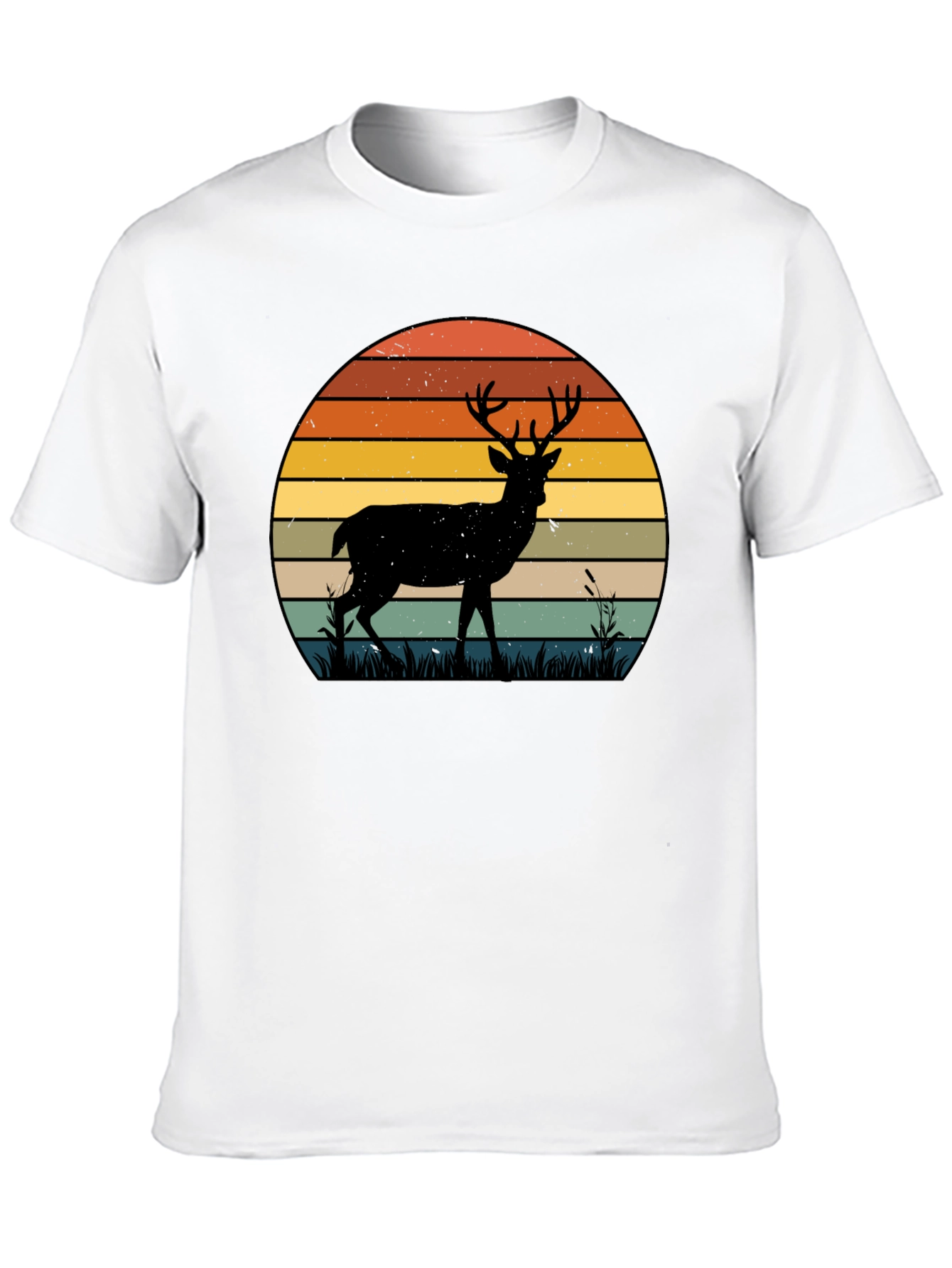 Retro Deer Sunset Graphic T-Shirt