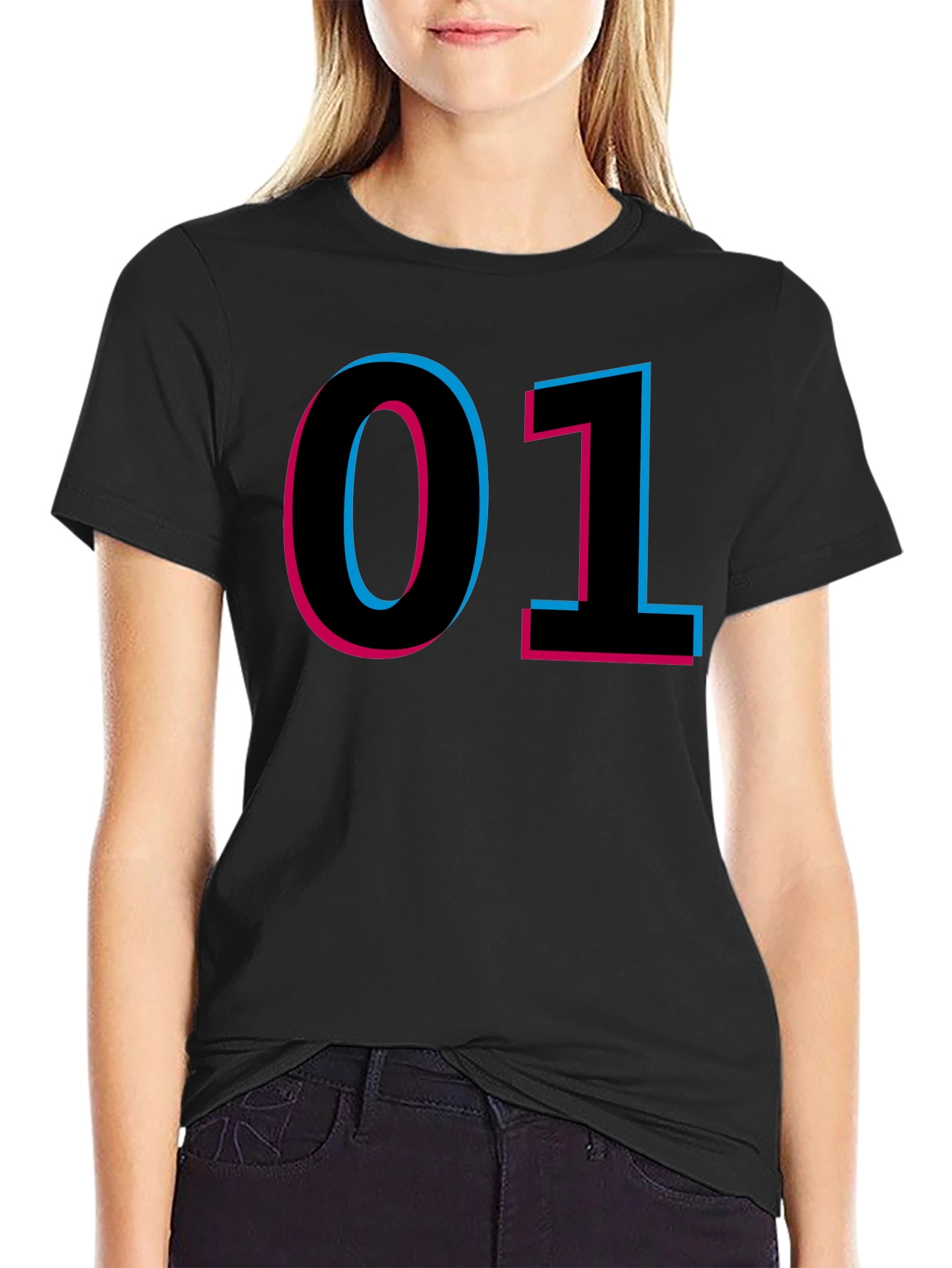 Retro 01 Graphic Tee - Black Cotton T-Shirt