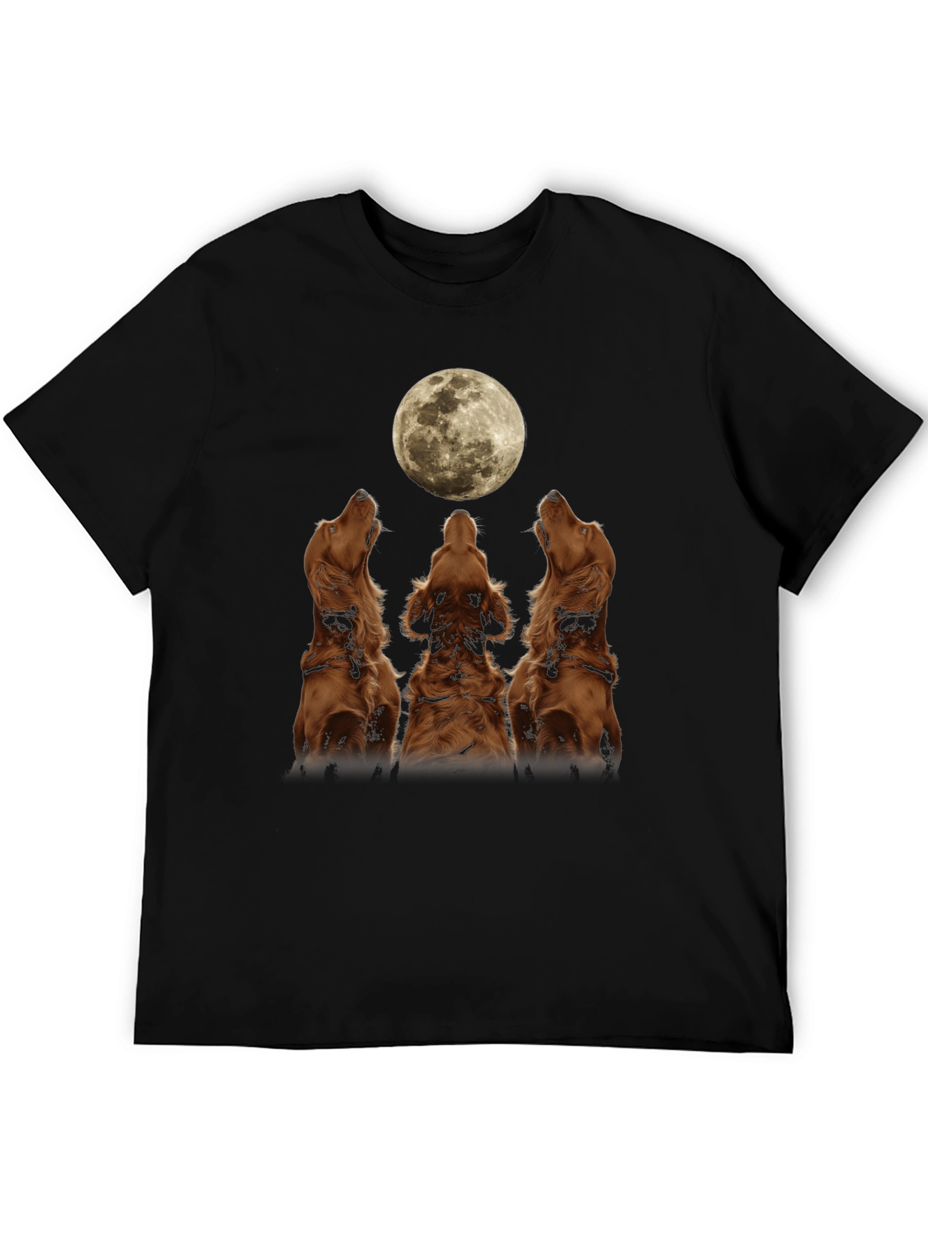 Dog Moon Howl T-Shirt - Black