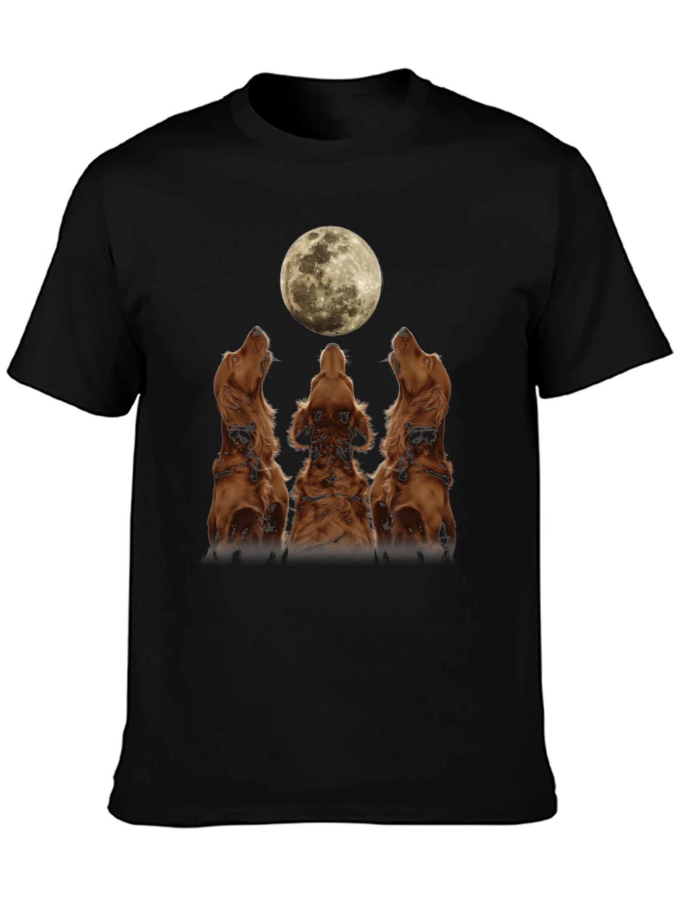 Dog Moon Howl T-Shirt - Black