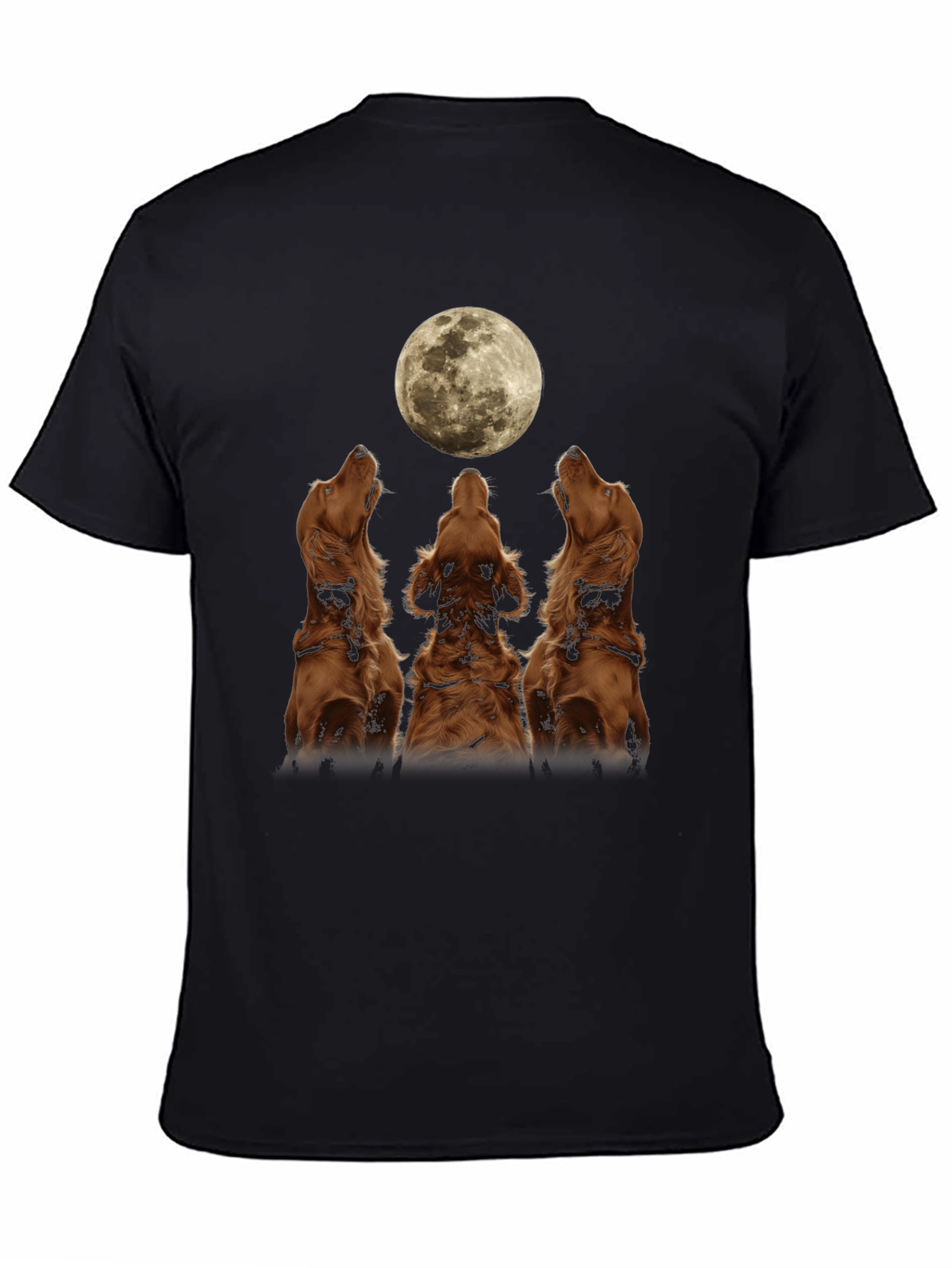 Dog Moon Howl T-Shirt - Black
