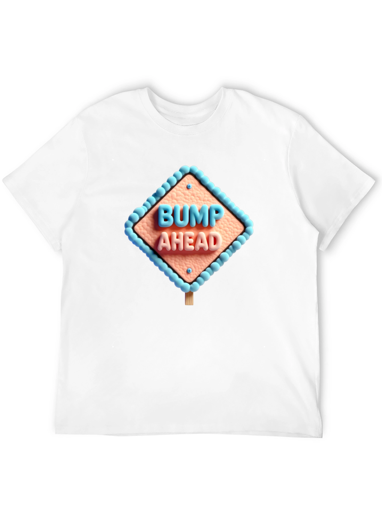 Bump Ahead Graphic Tee - Black Cotton T-Shirt
