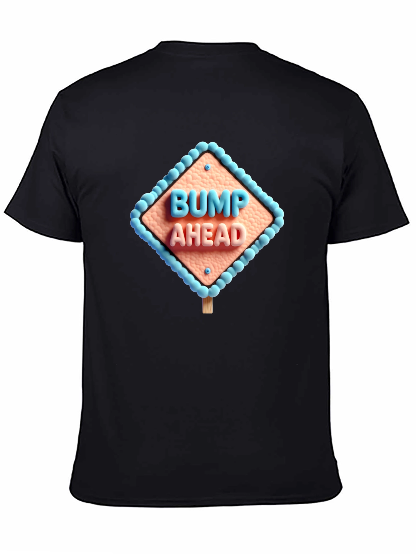 Bump Ahead Graphic Tee - Black Cotton T-Shirt