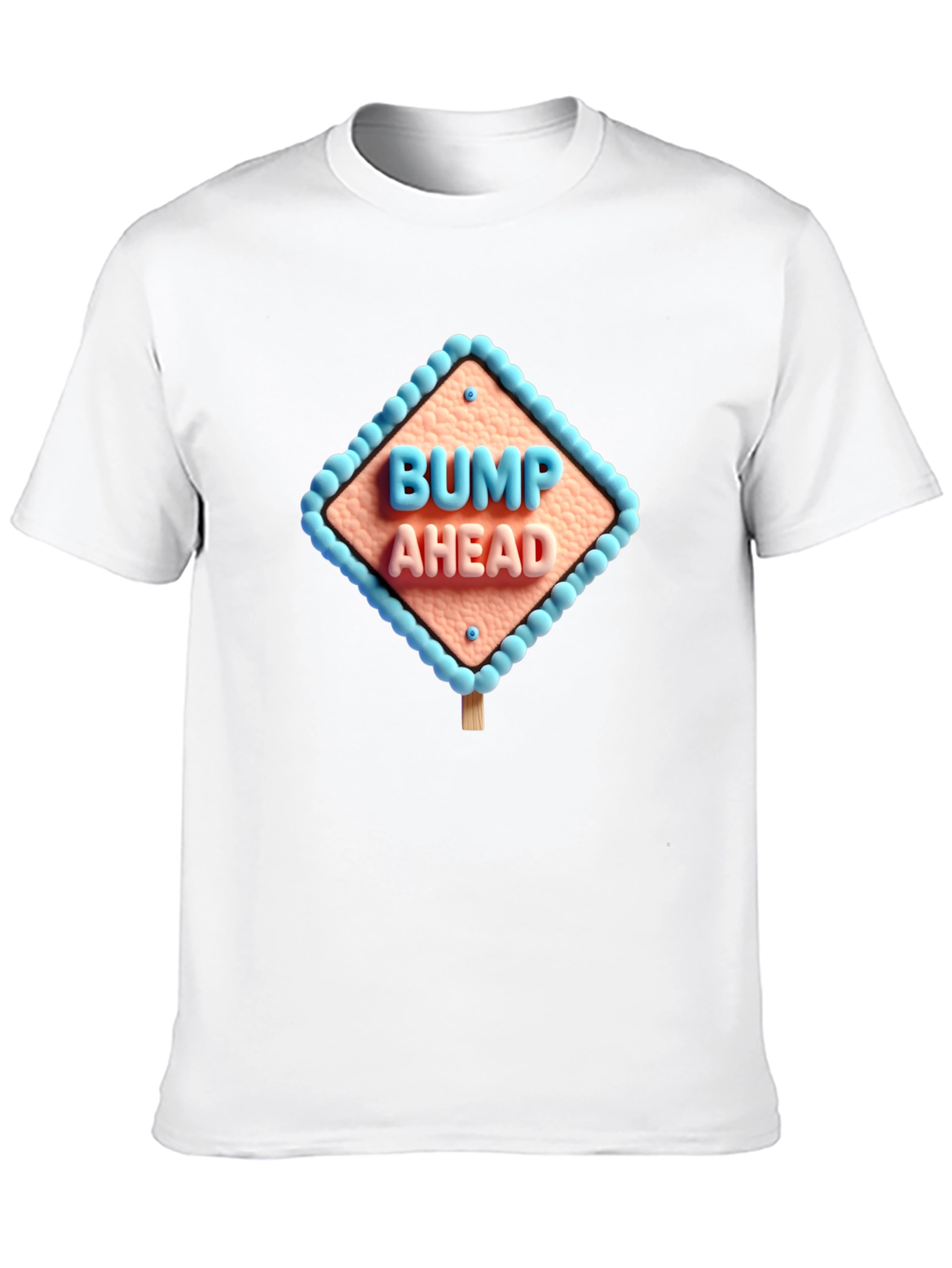 Bump Ahead Graphic Tee - Black Cotton T-Shirt