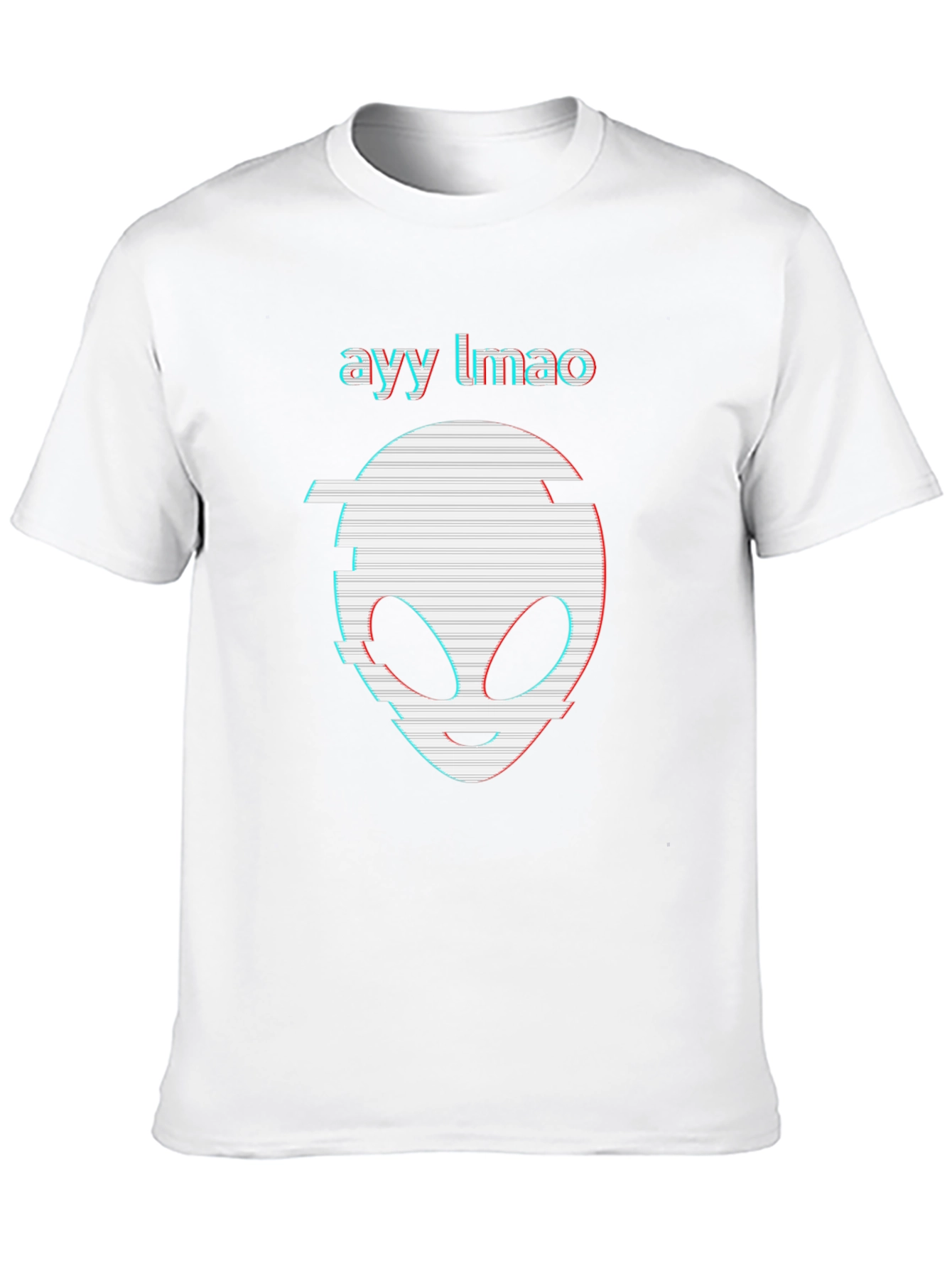 Ayy Lmao Alien Glitch Graphic Black T-Shirt