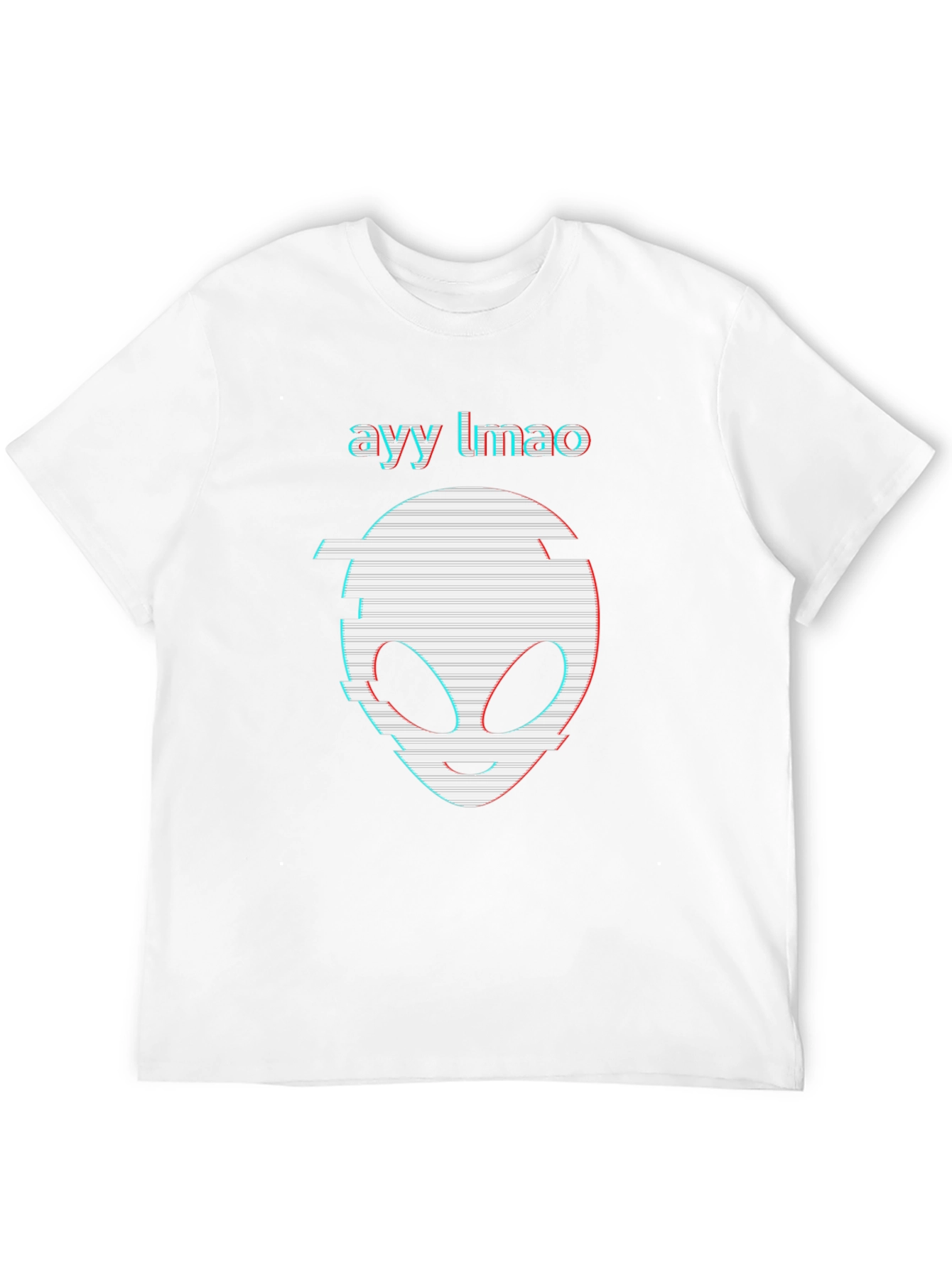 Ayy Lmao Alien Glitch Graphic Black T-Shirt