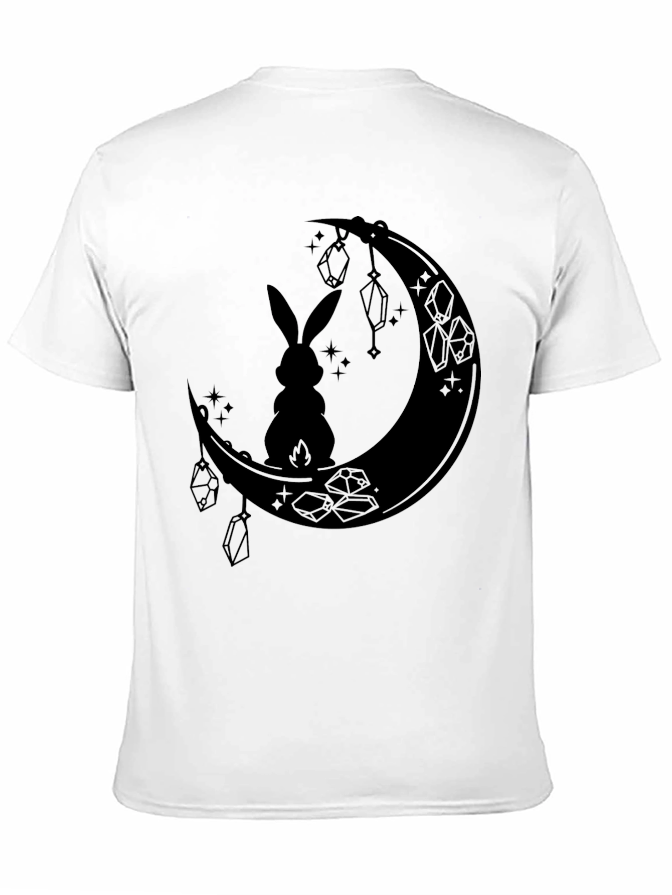 Moonlit Hare Graphic Tee - Stylish Black T-Shirt
