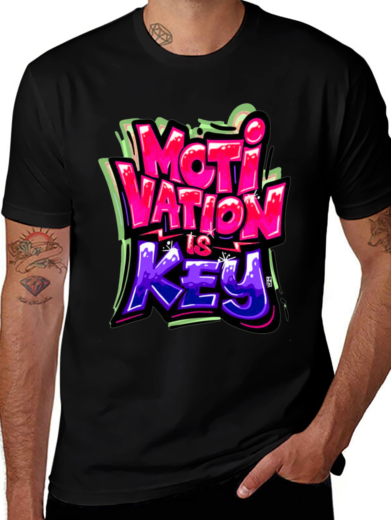 Motivation Is Key Graphic Tee - Stylish Streetwear