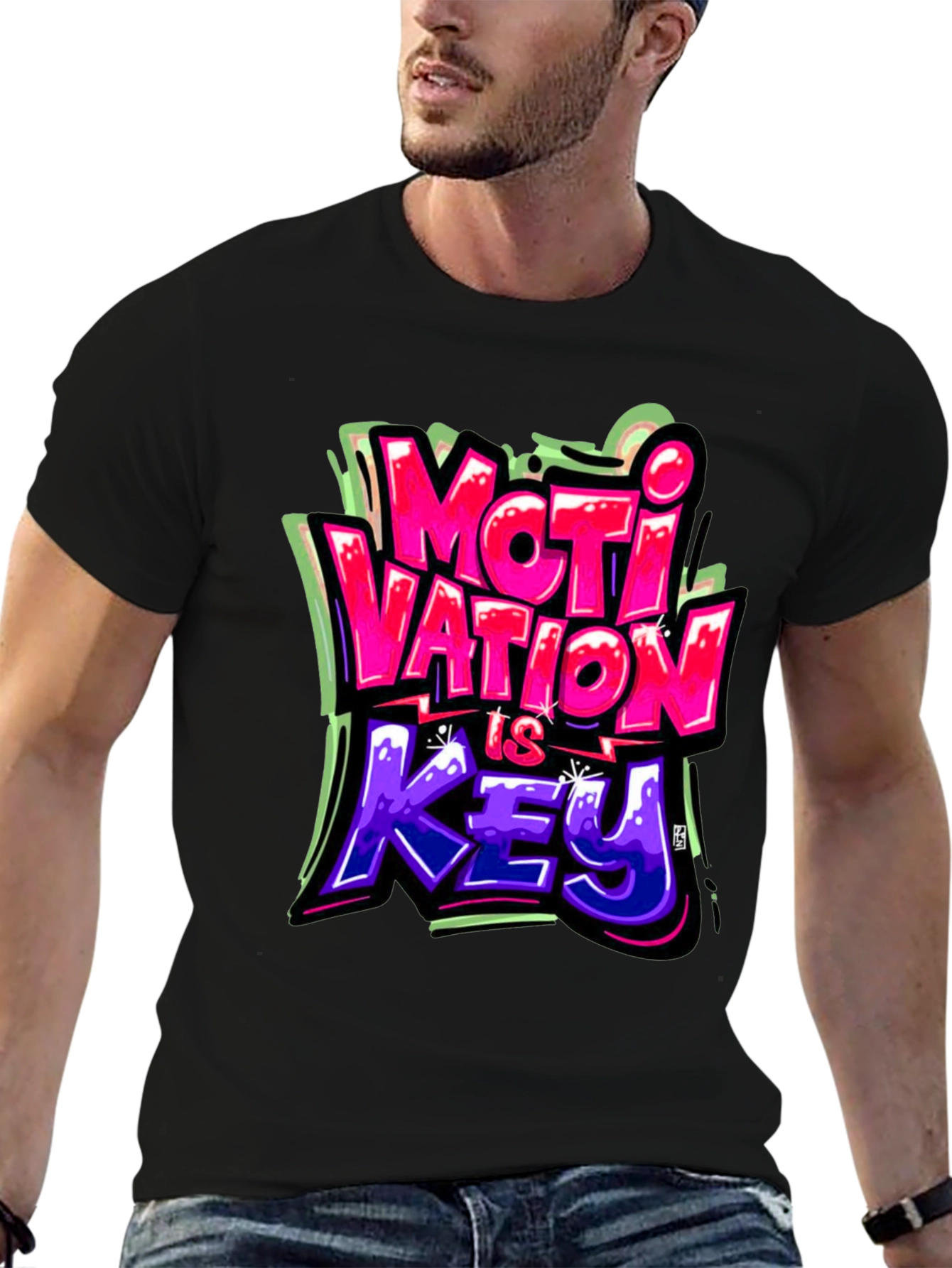 Motivation Is Key Graphic Tee - Stylish Streetwear