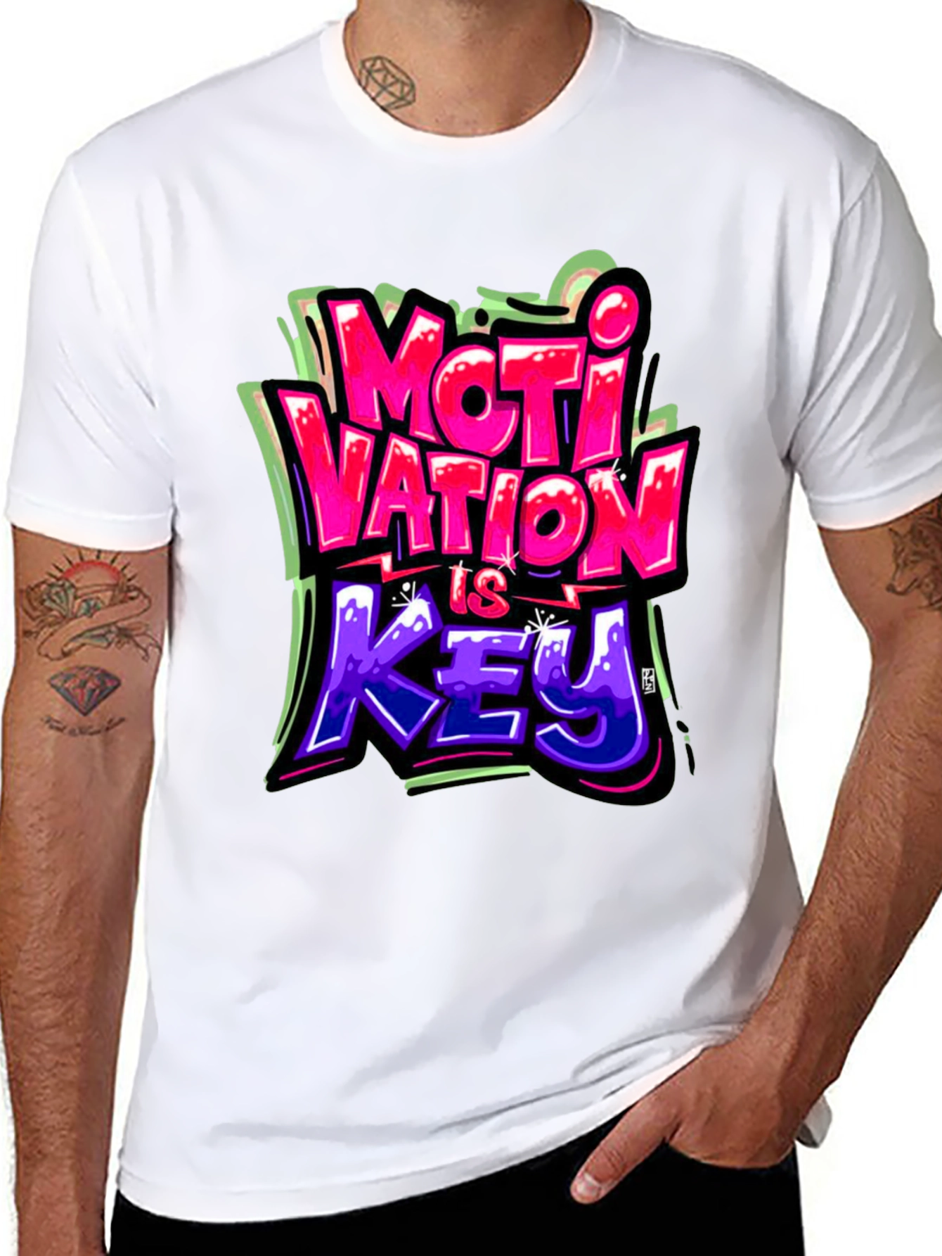 Motivation Is Key Graphic Tee - Stylish Streetwear