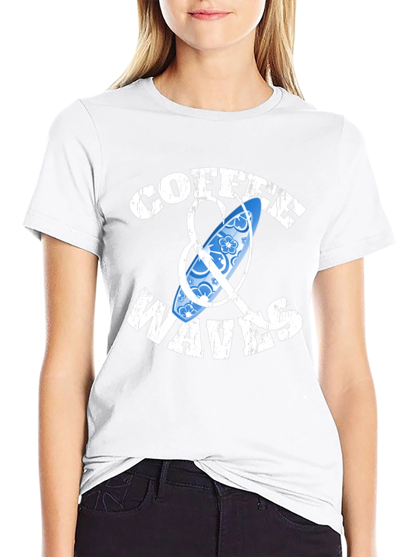 Coffee & Waves Graphic Tee - Surf Style
