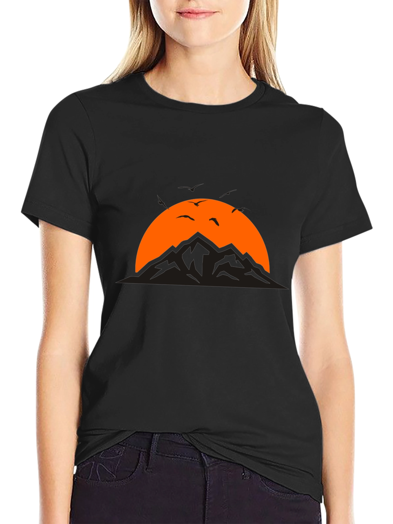 Mountain Sunset Graphic Tee - Black T-Shirt