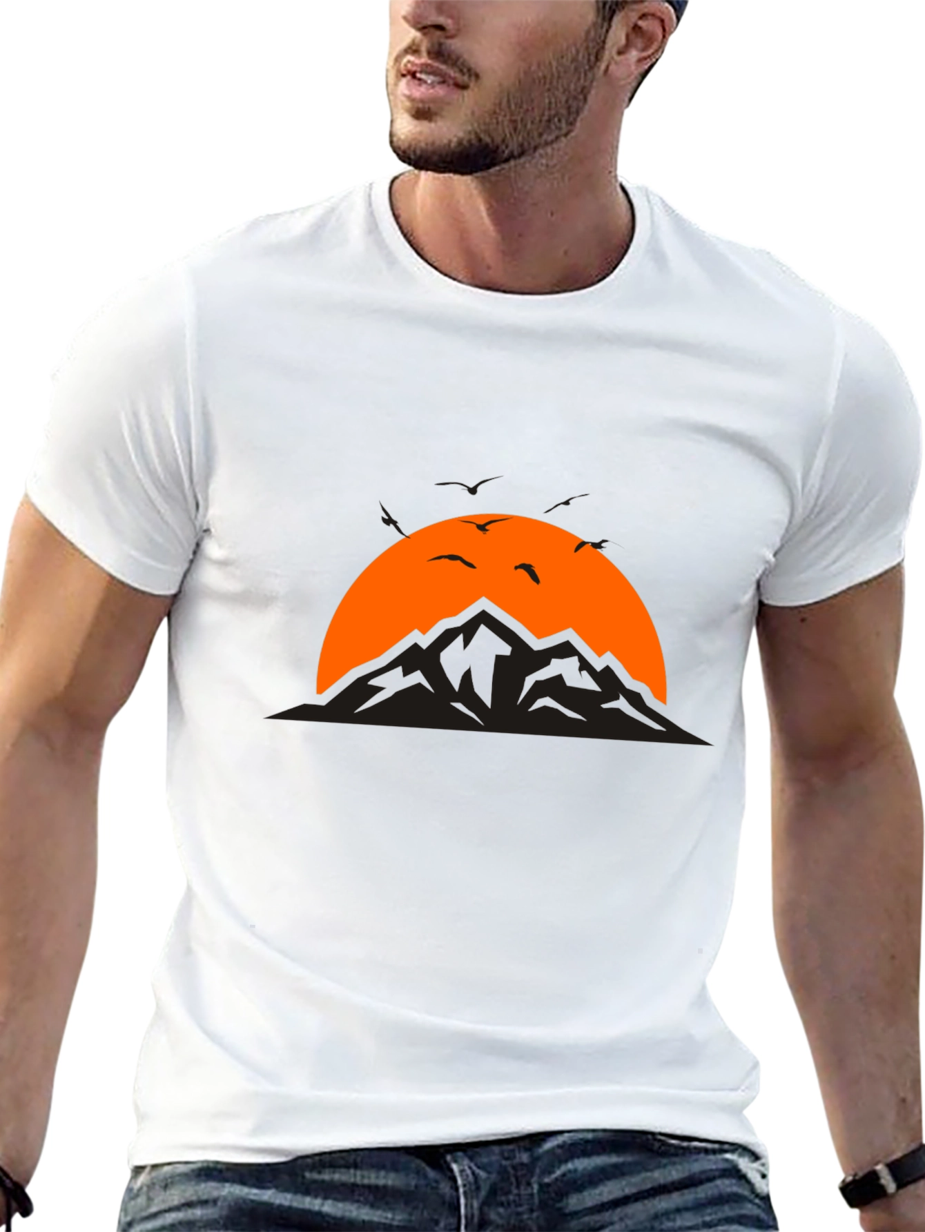 Mountain Sunset Graphic Tee - Black T-Shirt