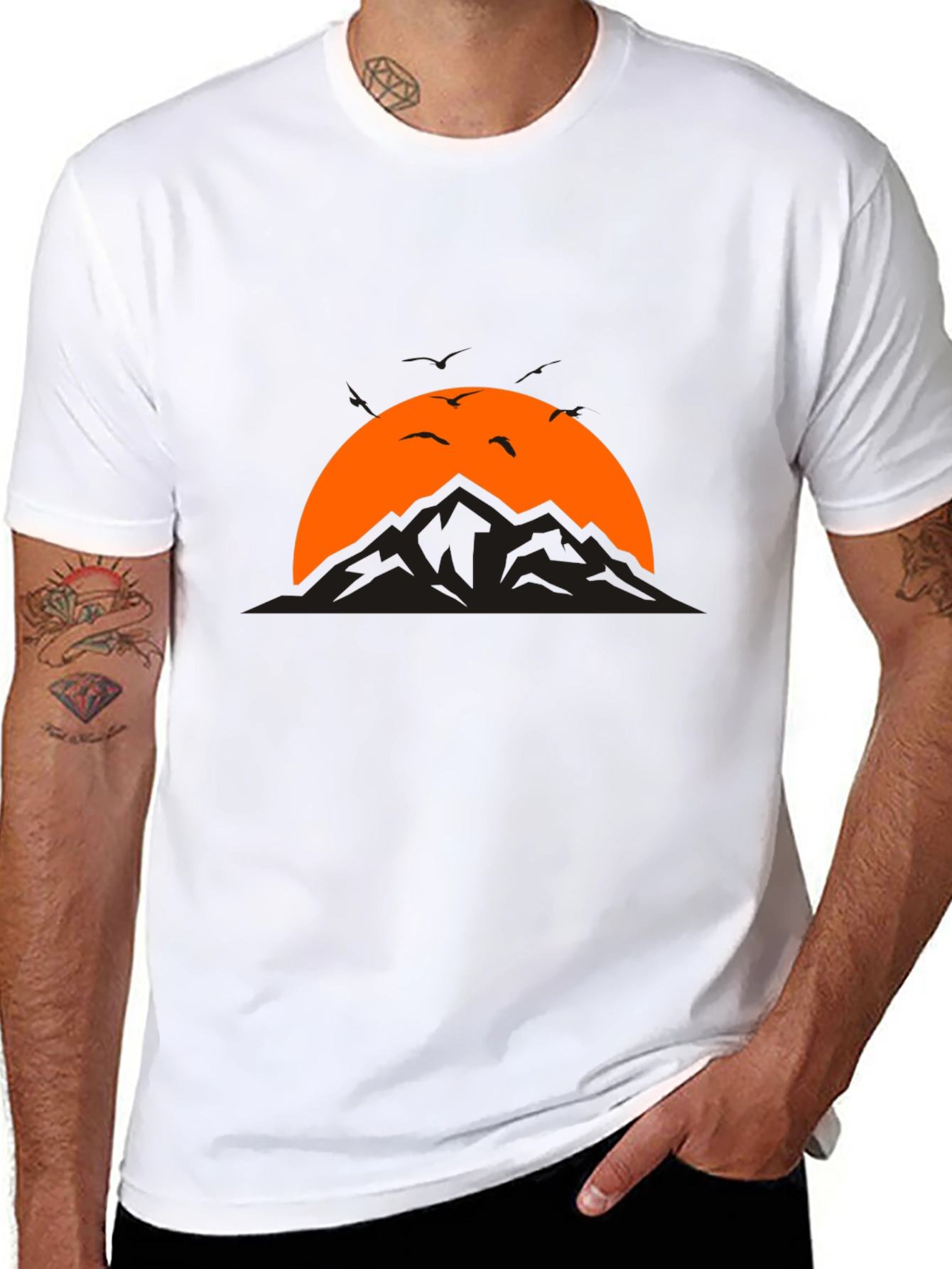 Mountain Sunset Graphic Tee - Black T-Shirt