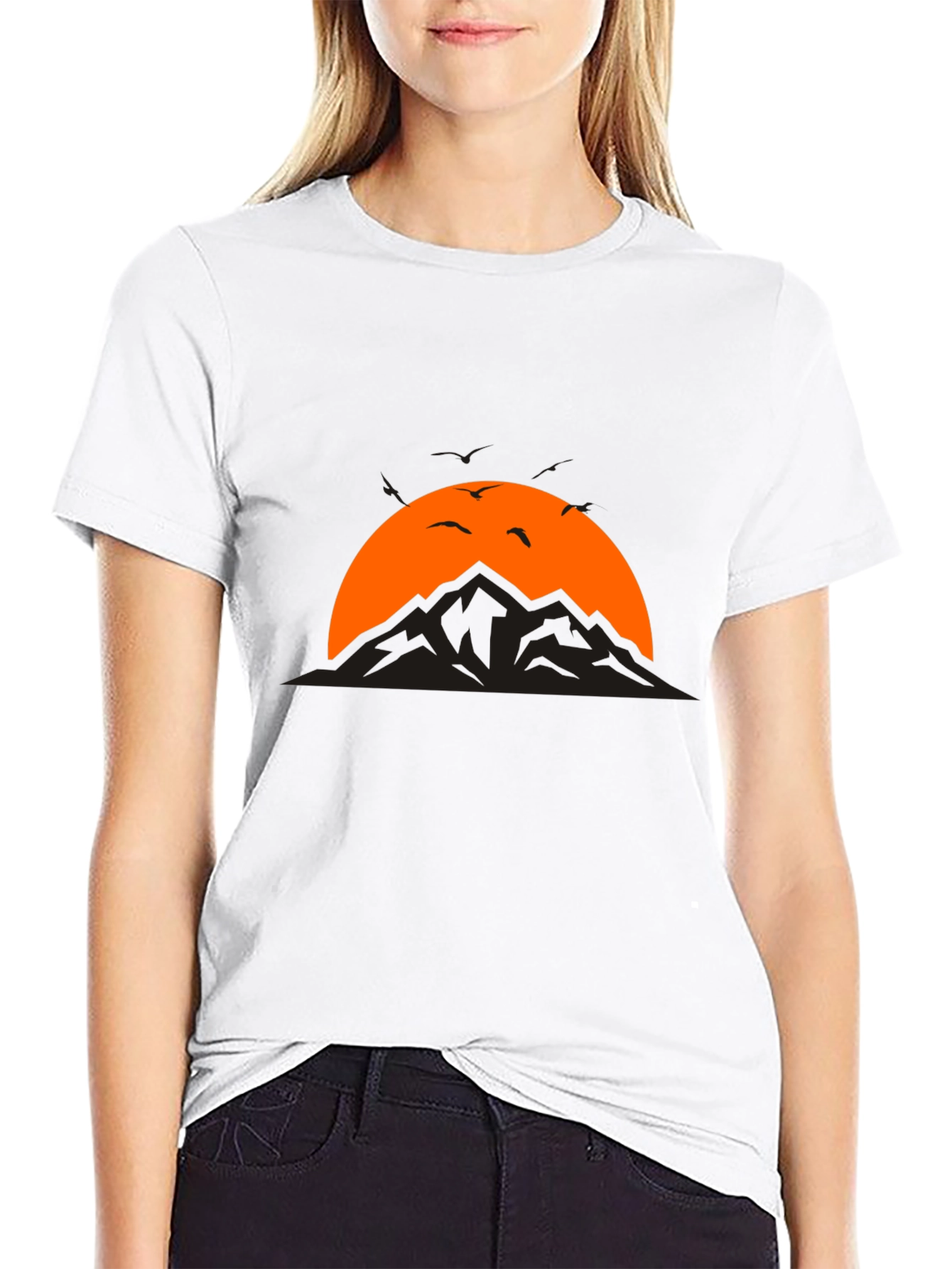 Mountain Sunset Graphic Tee - Black T-Shirt