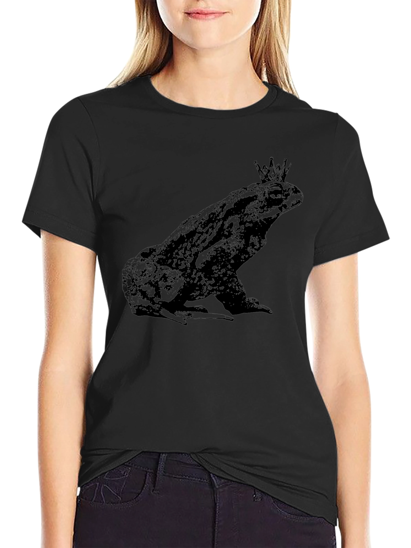 Frog King Black Graphic Tee