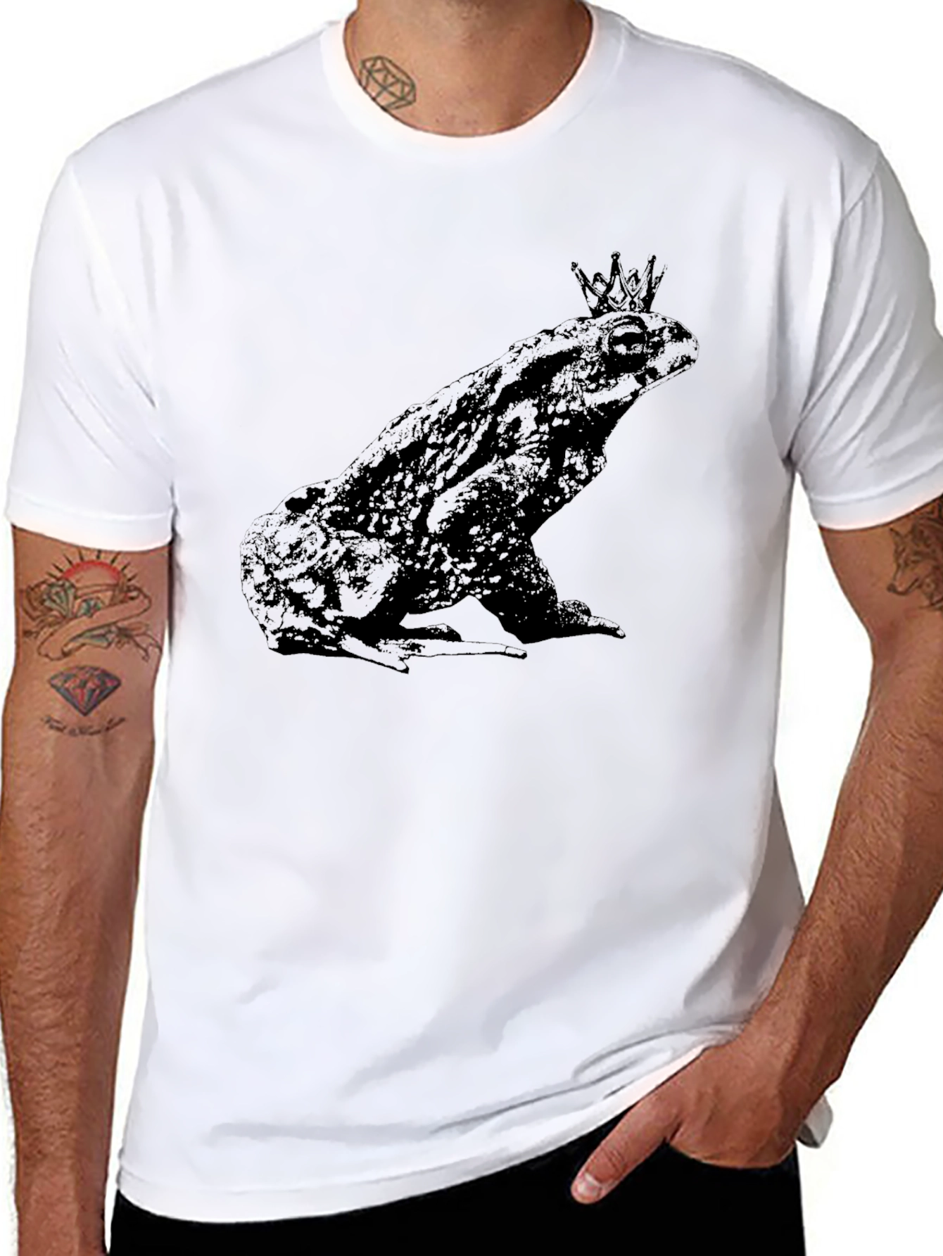 Frog King Black Graphic Tee