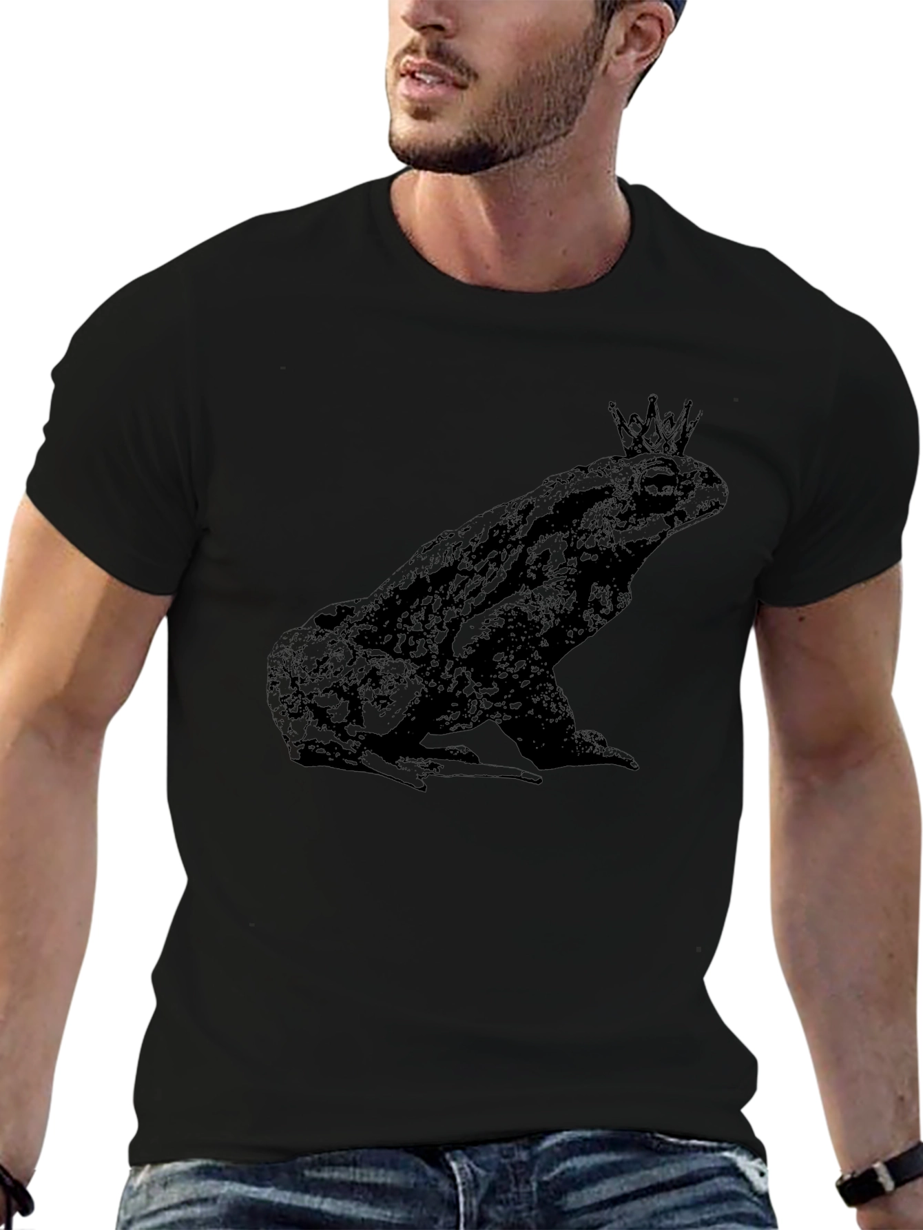Frog King Black Graphic Tee