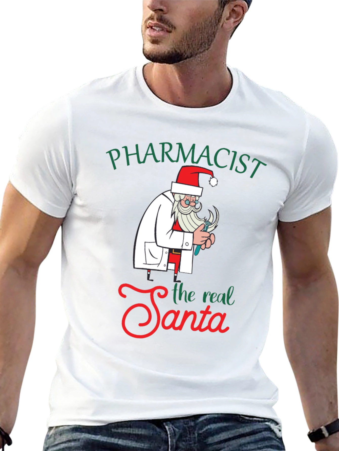 Pharmacist Santa Graphic Tee - Holiday Humor