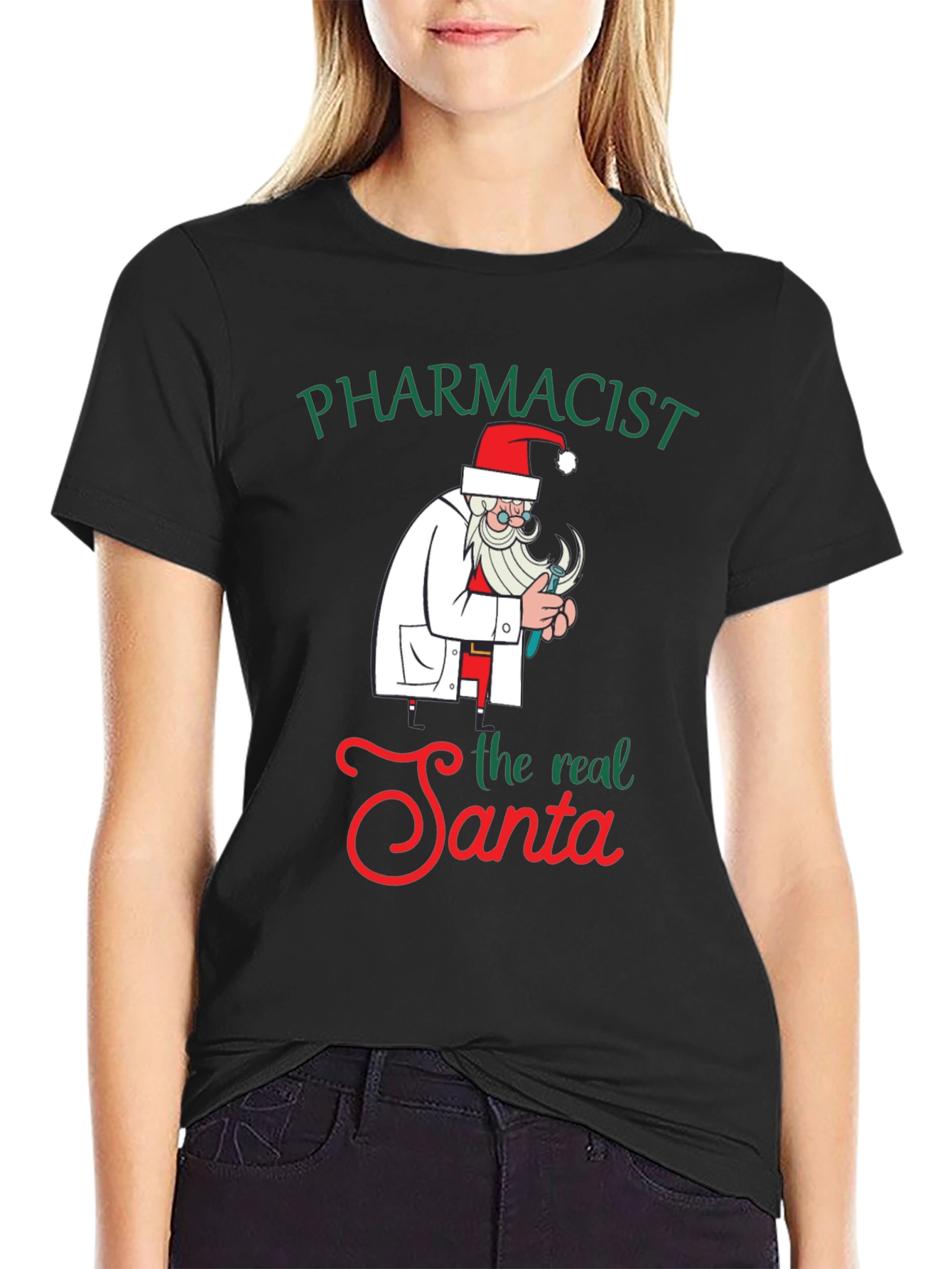 Pharmacist Santa Graphic Tee - Holiday Humor