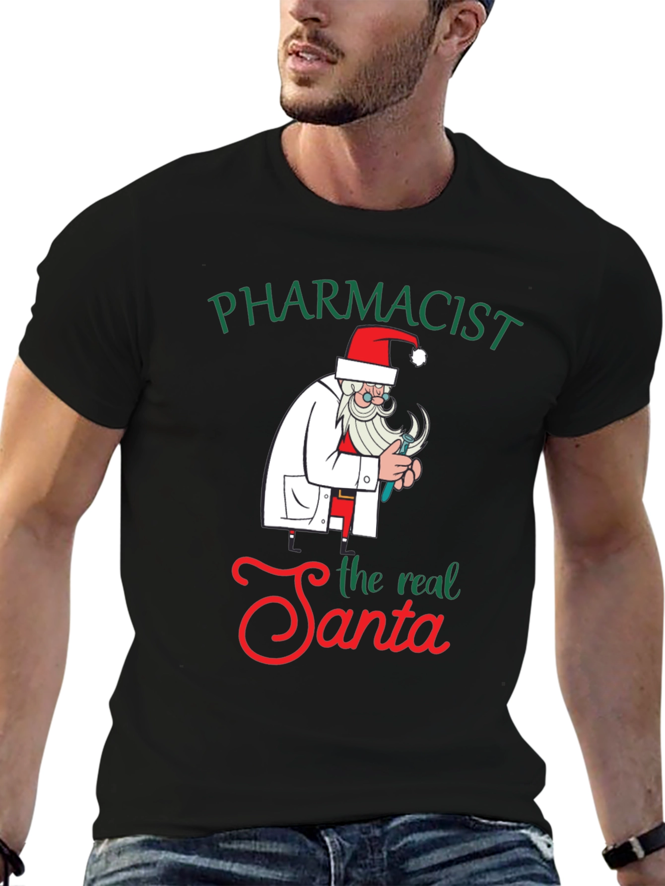 Pharmacist Santa Graphic Tee - Holiday Humor
