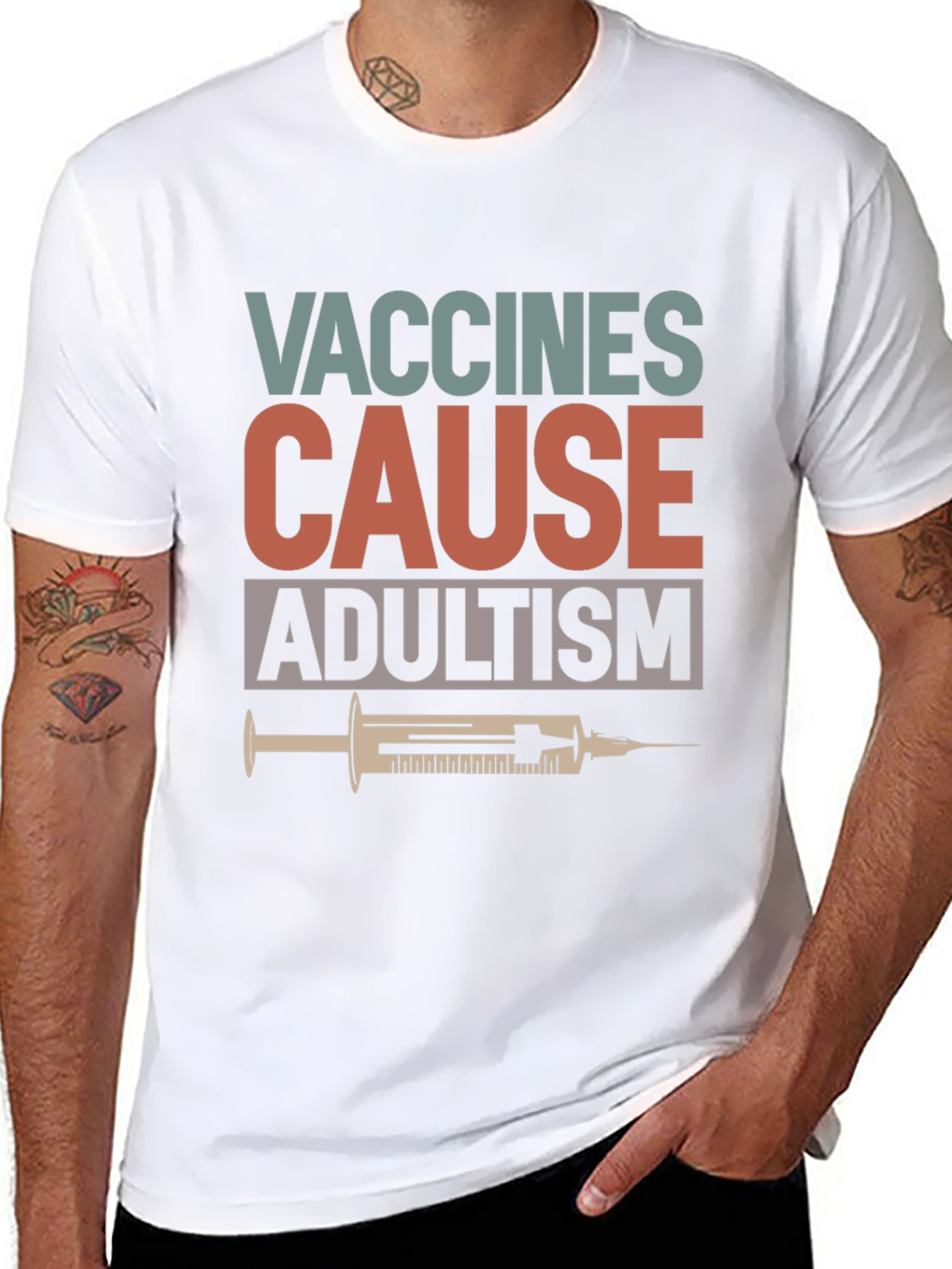 Vaccines Cause Adultism Graphic T-Shirt