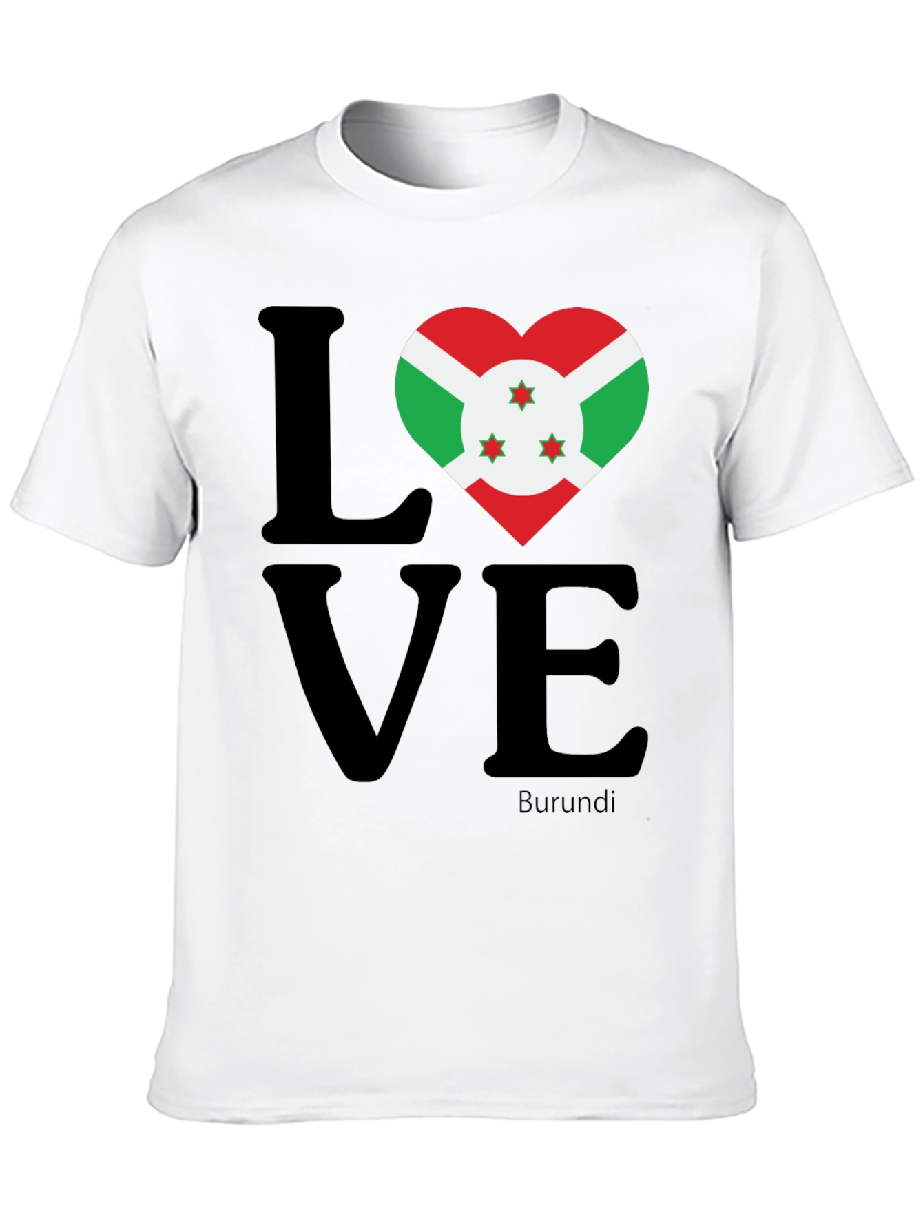 Burundi Flag Heart LOVE Graphic T-Shirt