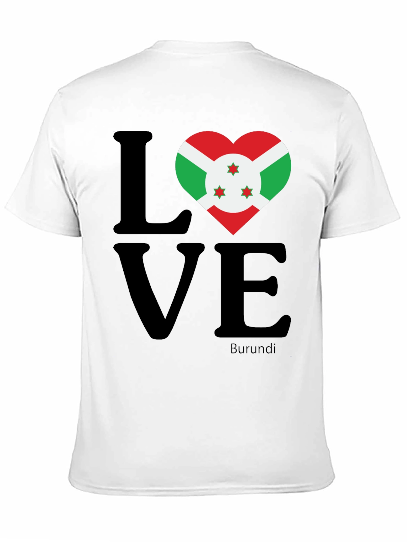 Burundi Flag Heart LOVE Graphic T-Shirt