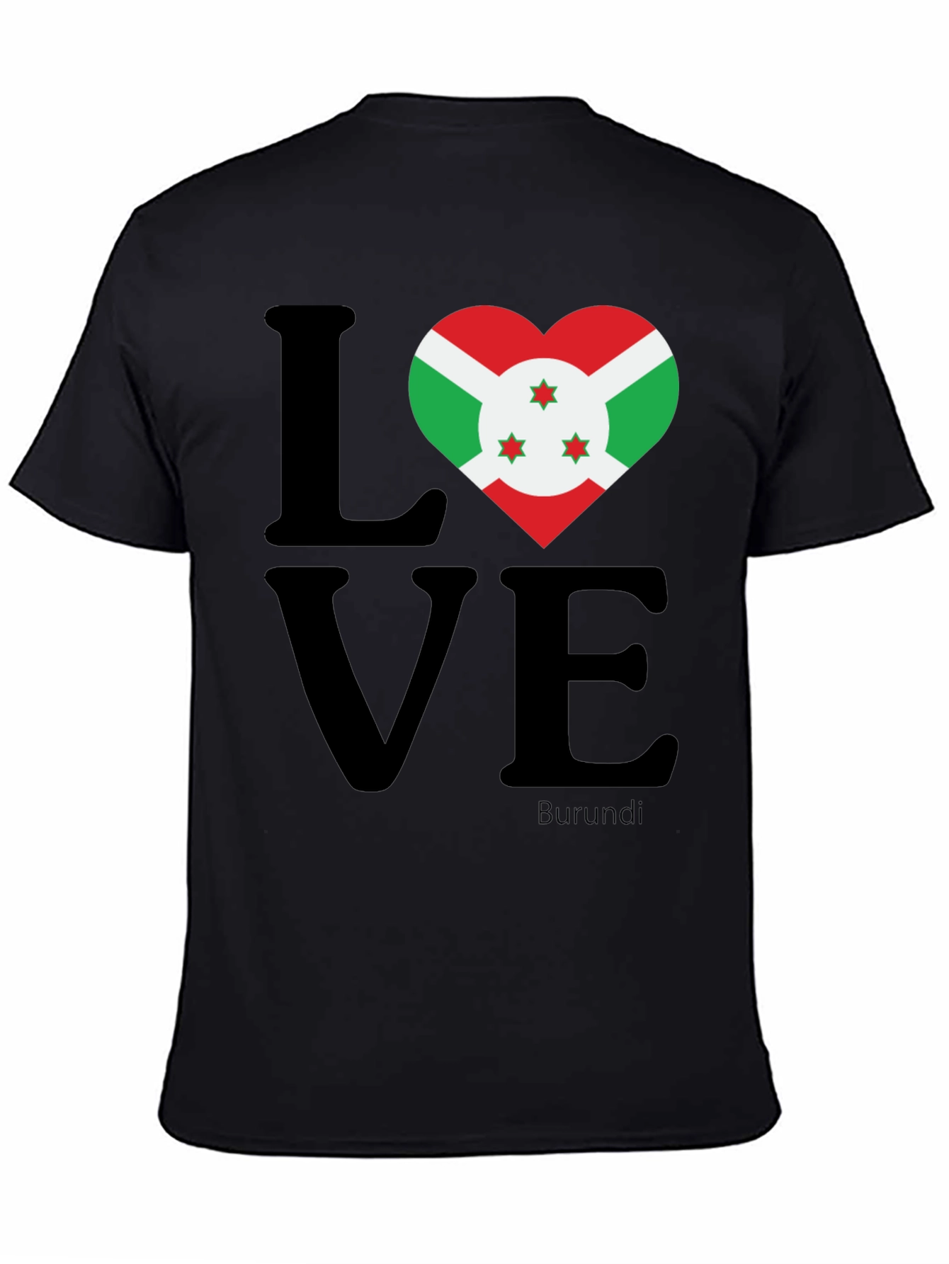 Burundi Flag Heart LOVE Graphic T-Shirt