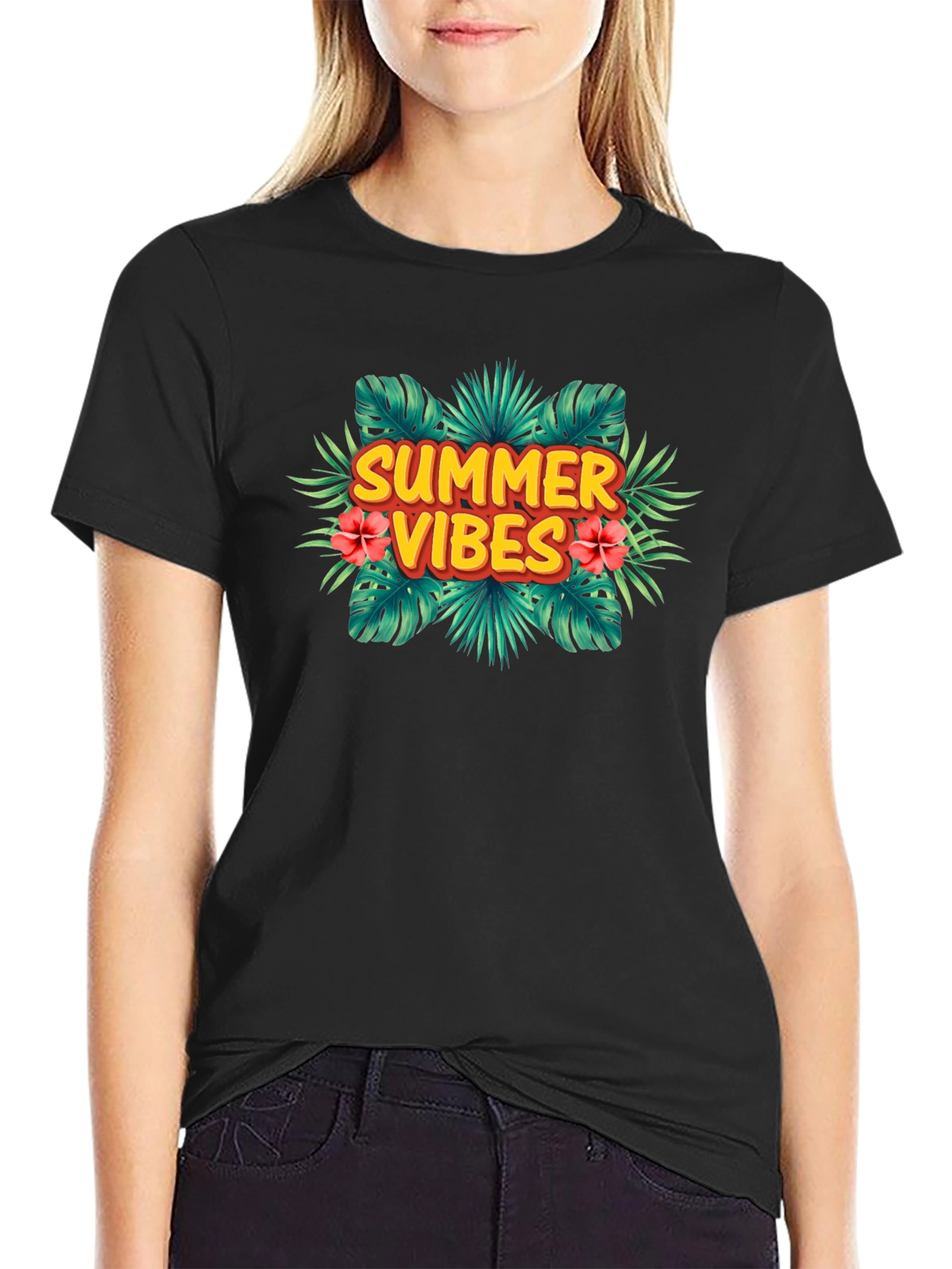 Summer Vibes Tropical Graphic T-Shirt