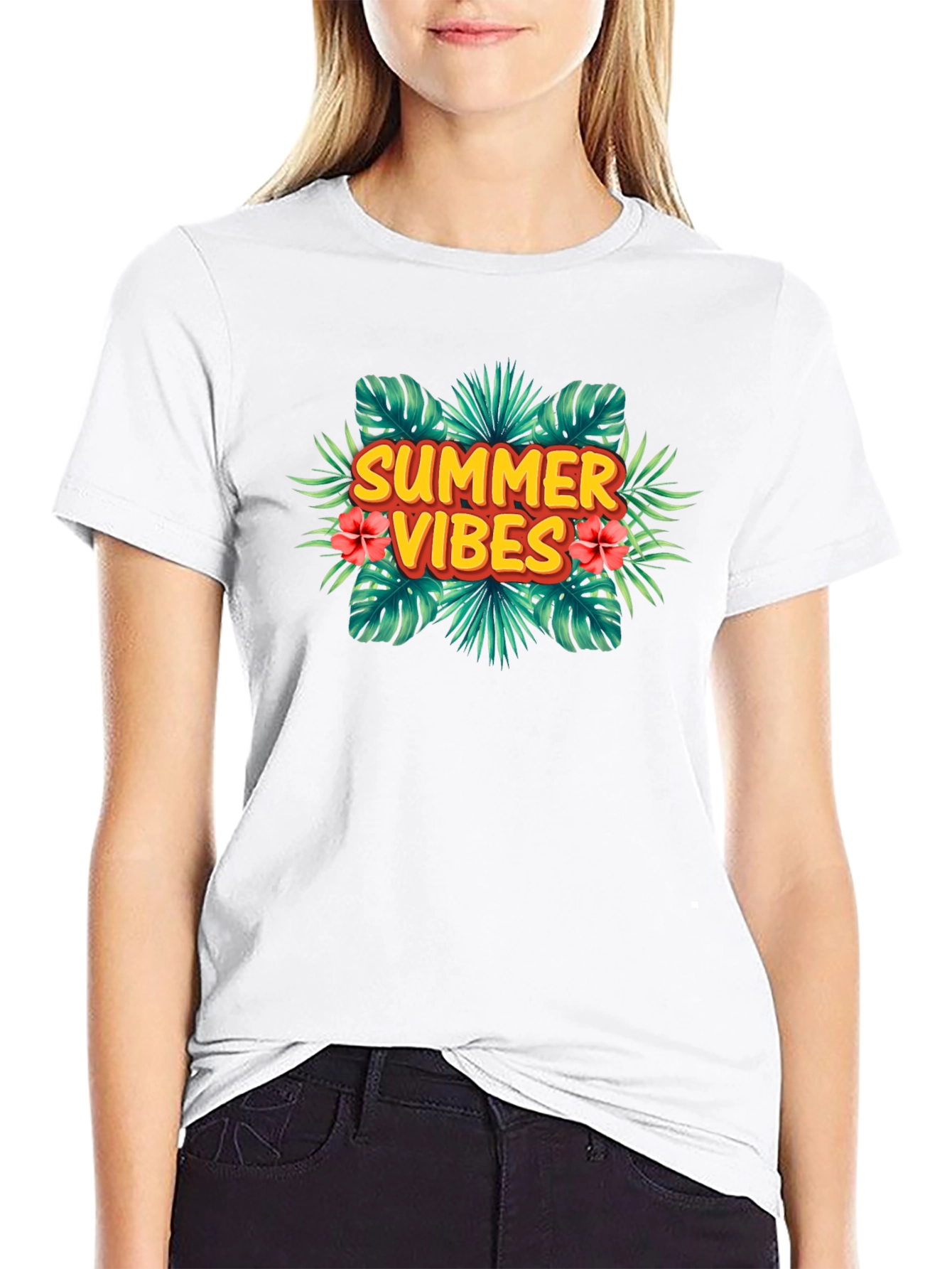 Summer Vibes Tropical Graphic T-Shirt