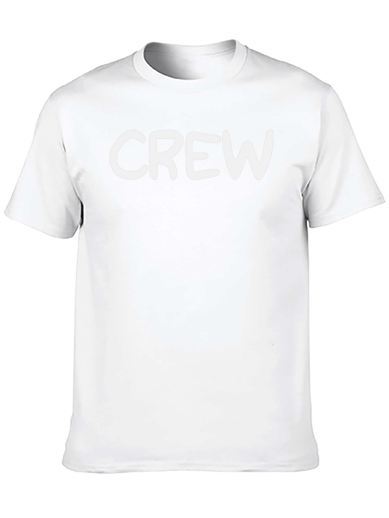 Crew Neck Black T-Shirt - Bold White Graphic