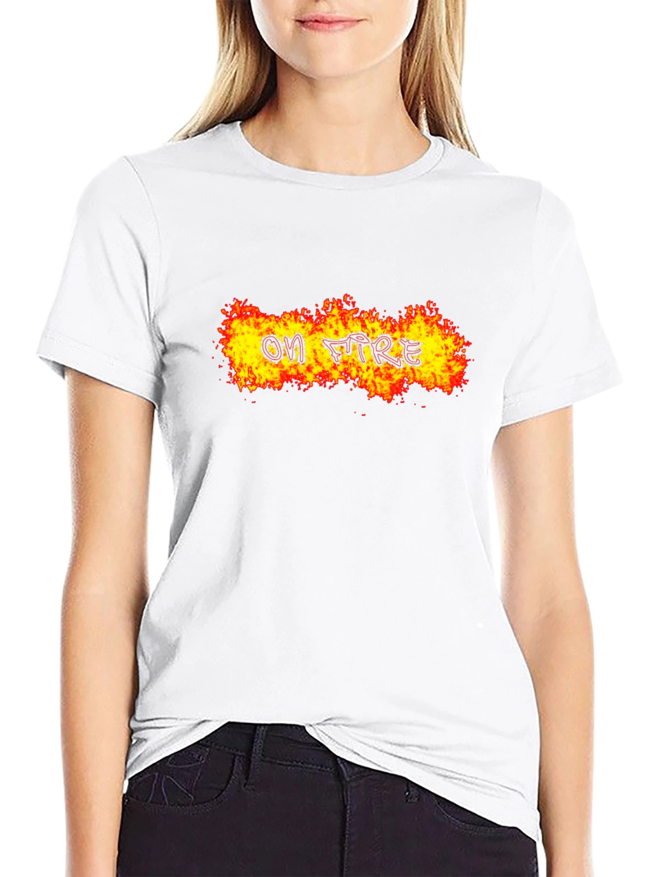 On Fire Graphic Tee - Bold Black T-Shirt