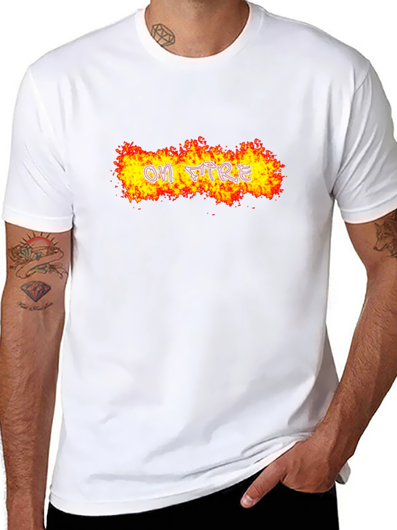 On Fire Graphic Tee - Bold Black T-Shirt
