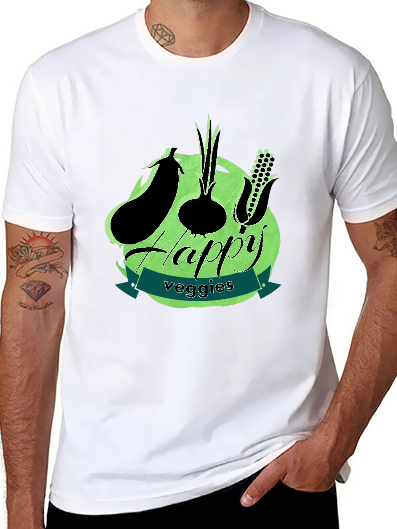 Happy Veggies T-Shirt - Vegetarian Graphic Tee