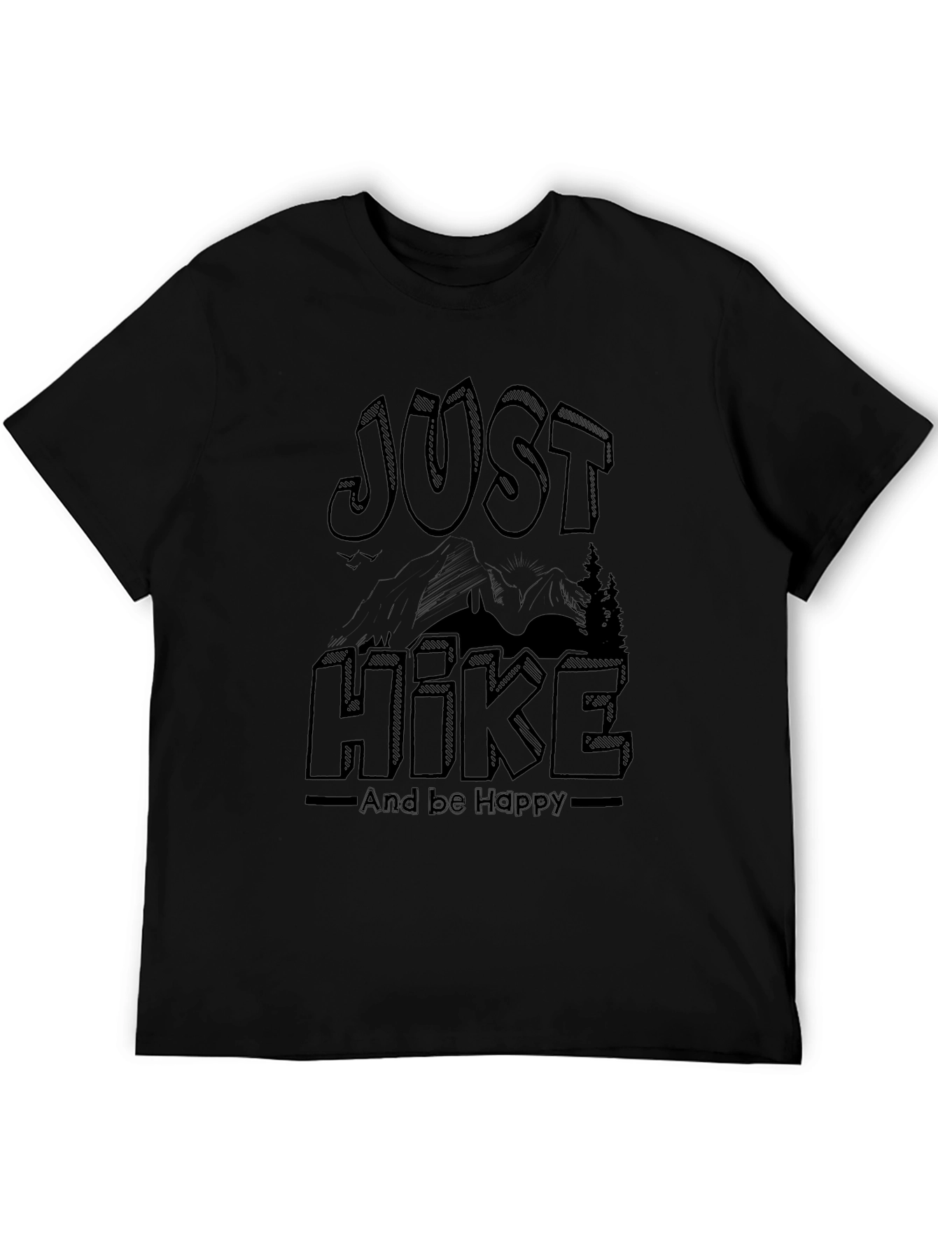 Just Hike & Be Happy Black T-Shirt