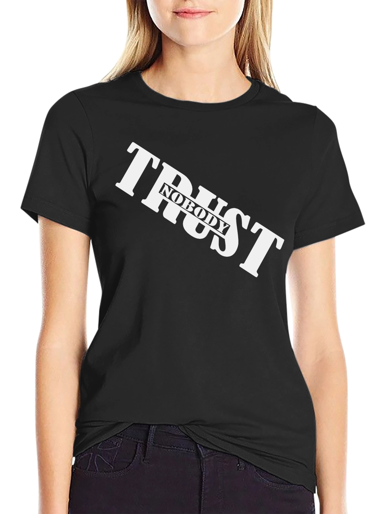 Trust Nobody Graphic Black T-Shirt