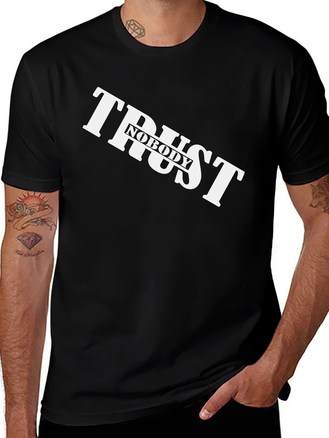 Trust Nobody Graphic Black T-Shirt