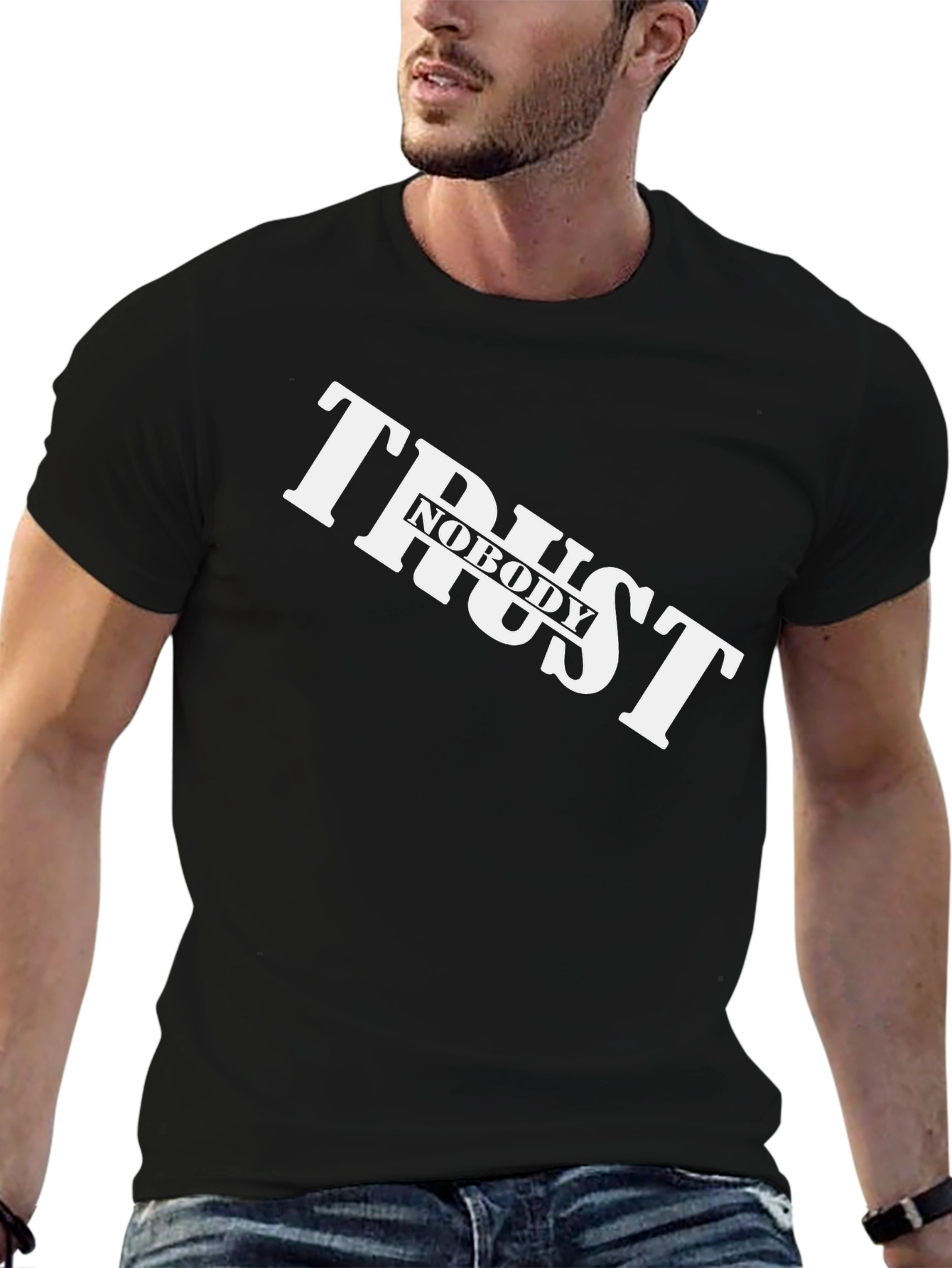 Trust Nobody Graphic Black T-Shirt
