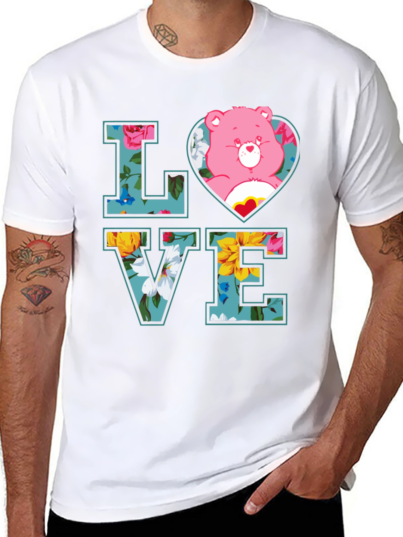 Love Floral Bear Graphic Tee