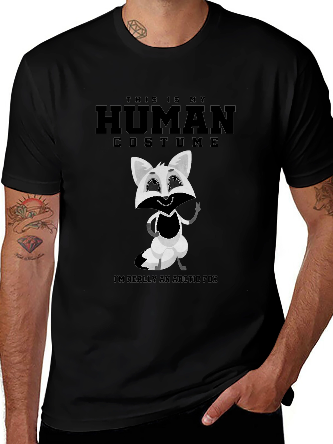Human Costume Arctic Fox Novelty Tee