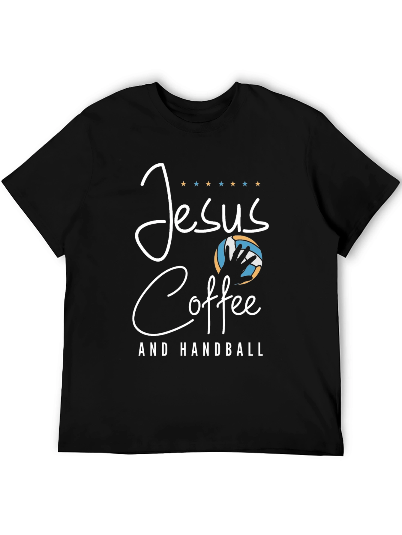 Jesus Coffee and Handball Black T-Shirt
