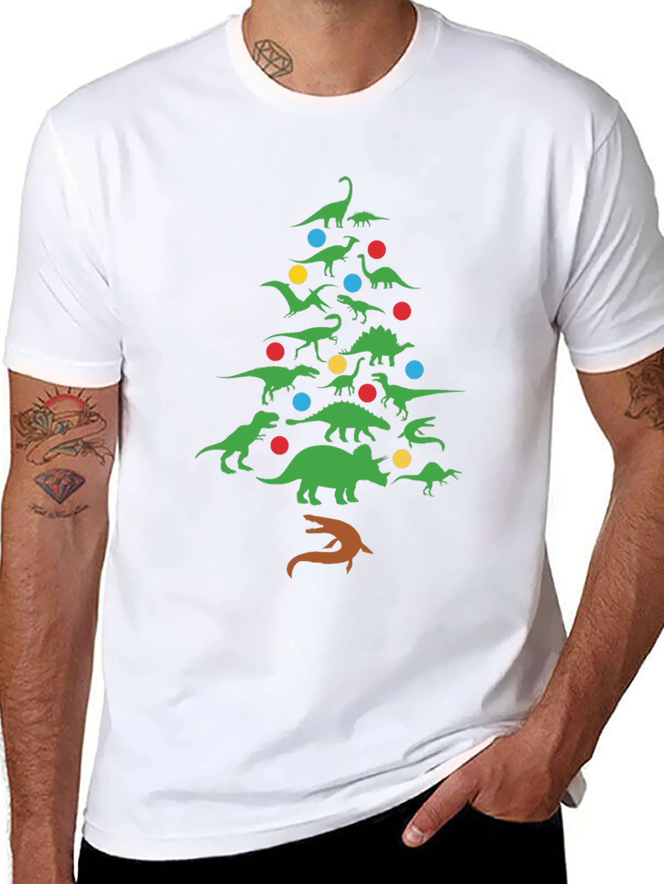 Dinosaur Christmas Tree T-Shirt