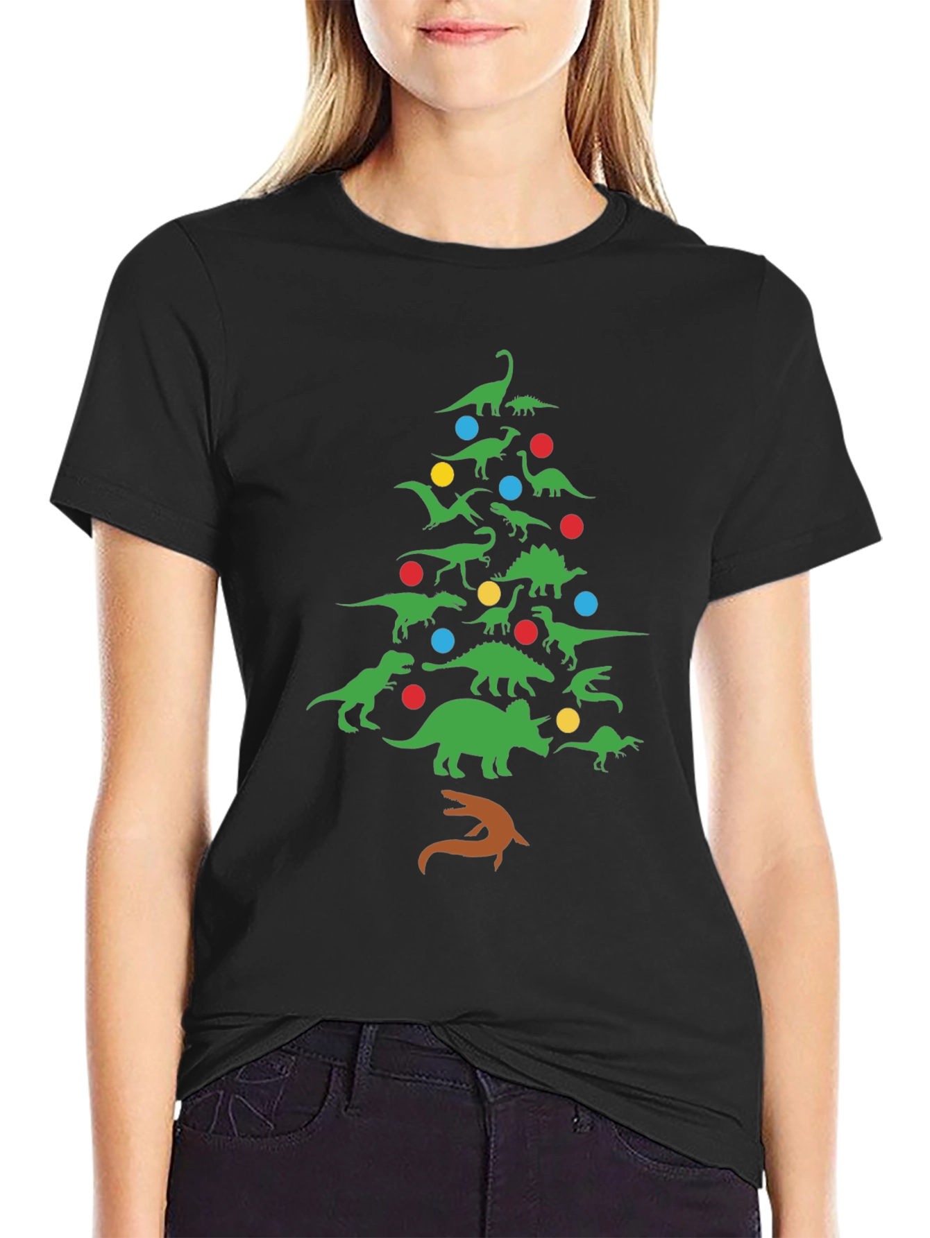 Dinosaur Christmas Tree T-Shirt