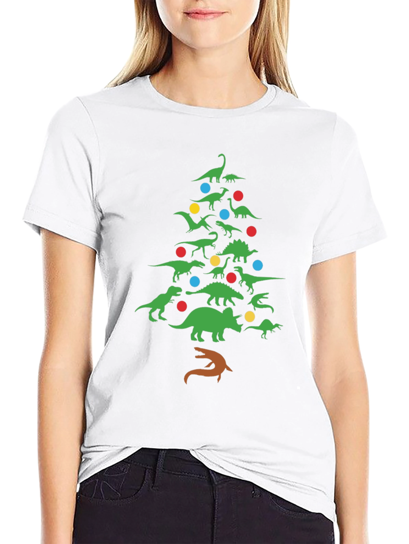 Dinosaur Christmas Tree T-Shirt