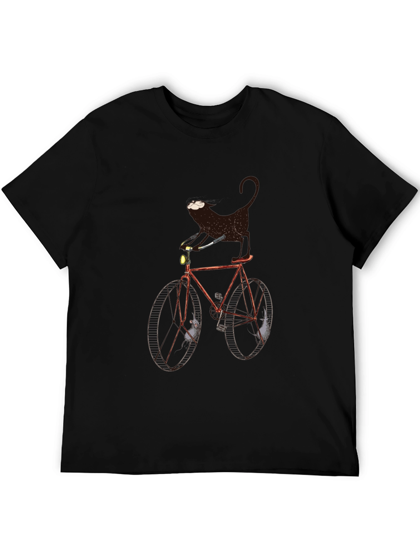 Cat on Bike Graphic Tee - Unique Novelty T-Shirt
