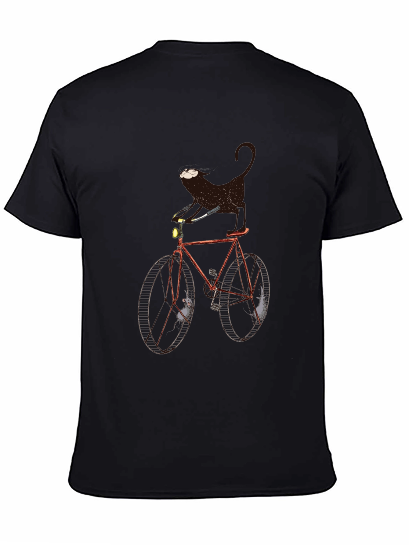 Cat on Bike Graphic Tee - Unique Novelty T-Shirt