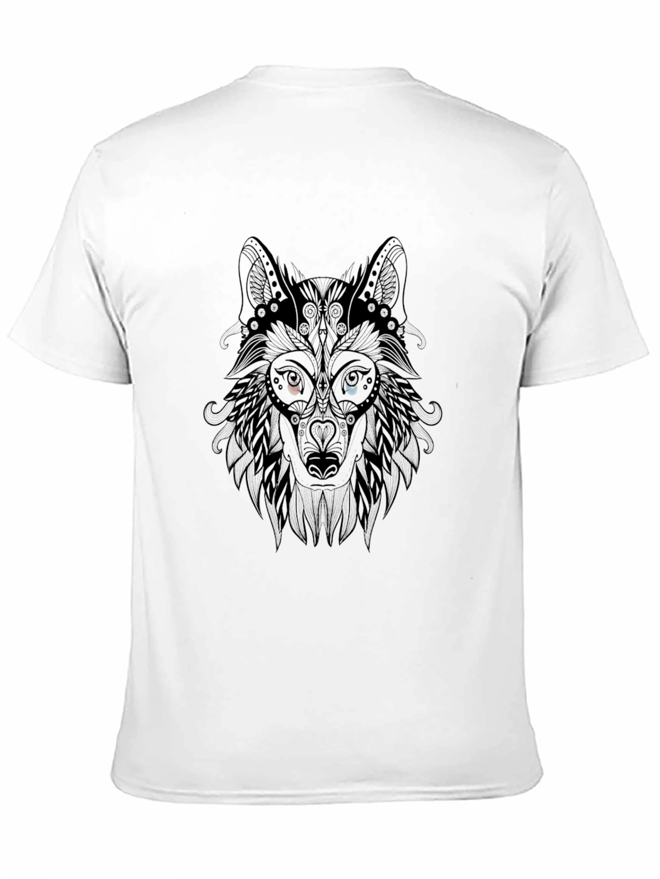 Wolf Head Graphic Tee - Stylish Mens Black T-Shirt
