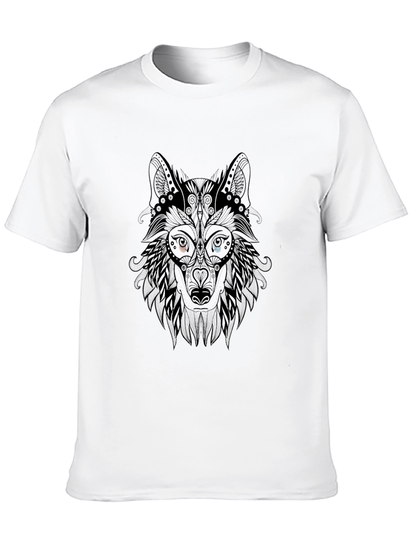 Wolf Head Graphic Tee - Stylish Mens Black T-Shirt