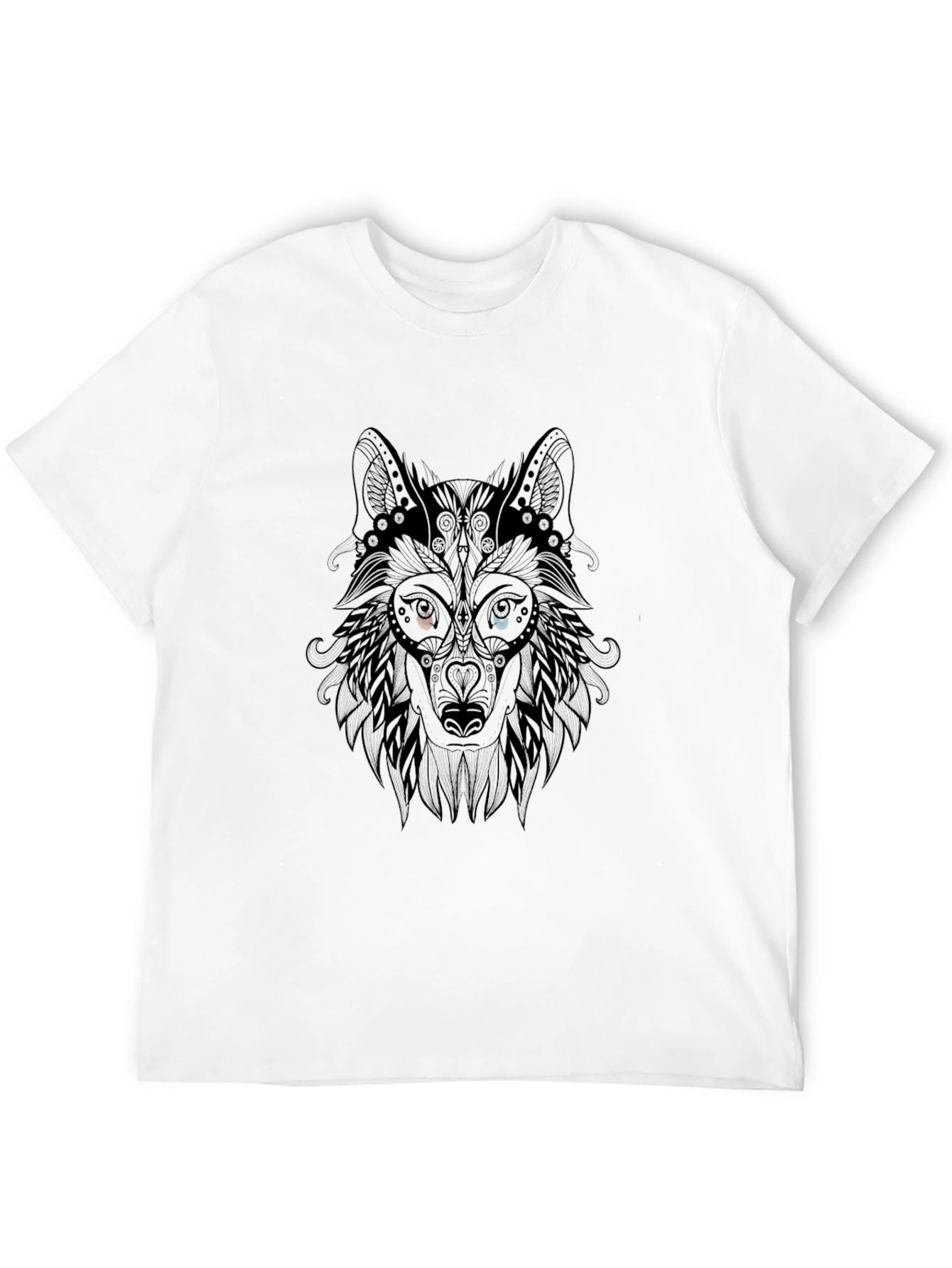 Wolf Head Graphic Tee - Stylish Mens Black T-Shirt